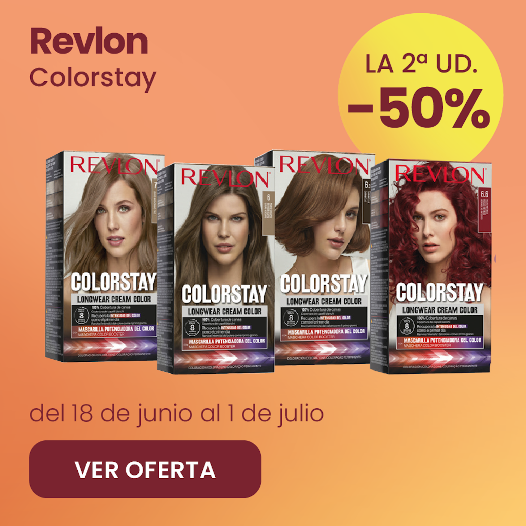 Revlon Colorstay Tintes Toda La Gama  -50% la 2ª ud.