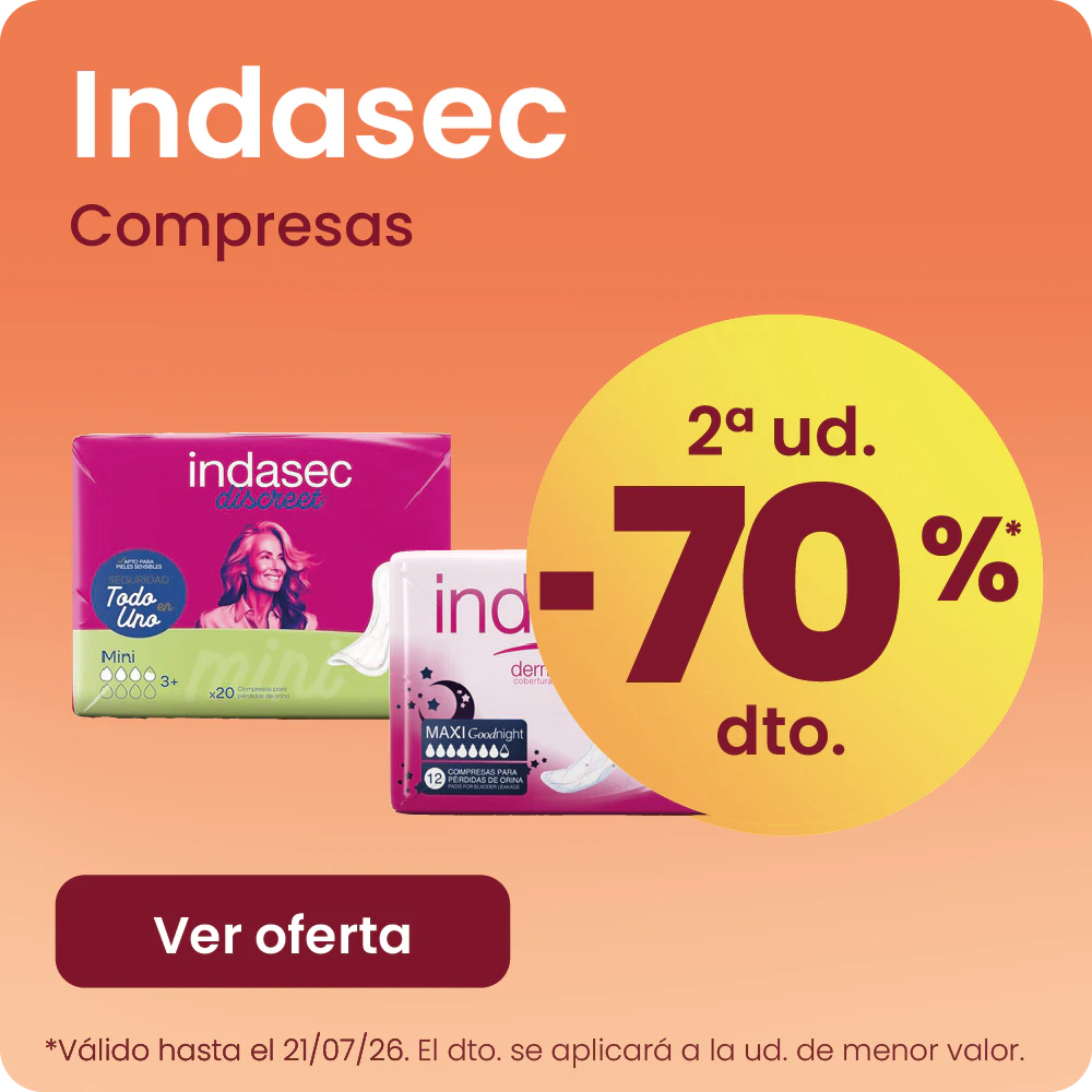 Indasec Compresas Toda La Gama -70% la 2ª ud.