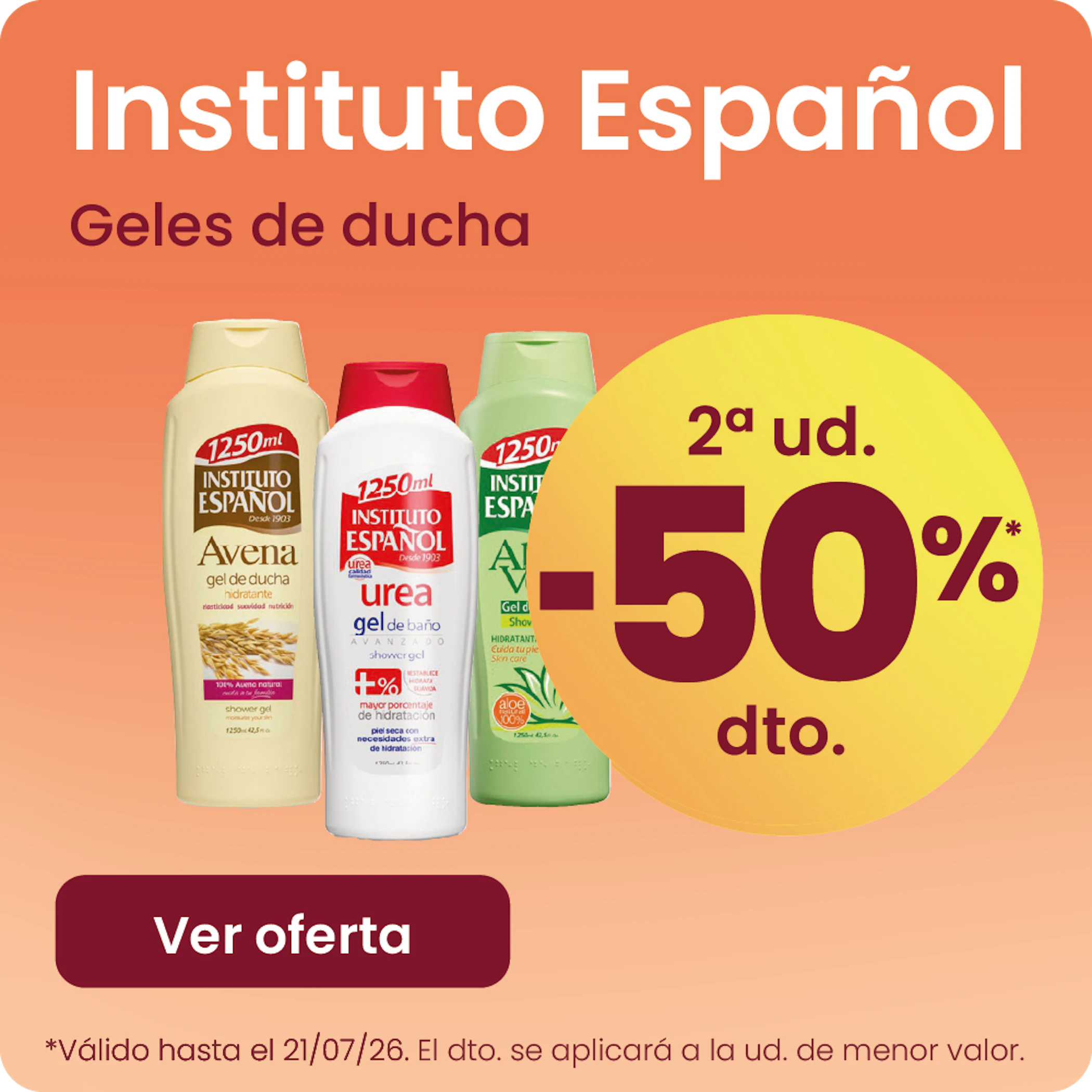 Instituto Español Geles De Ducha -50% la 2ª ud.
