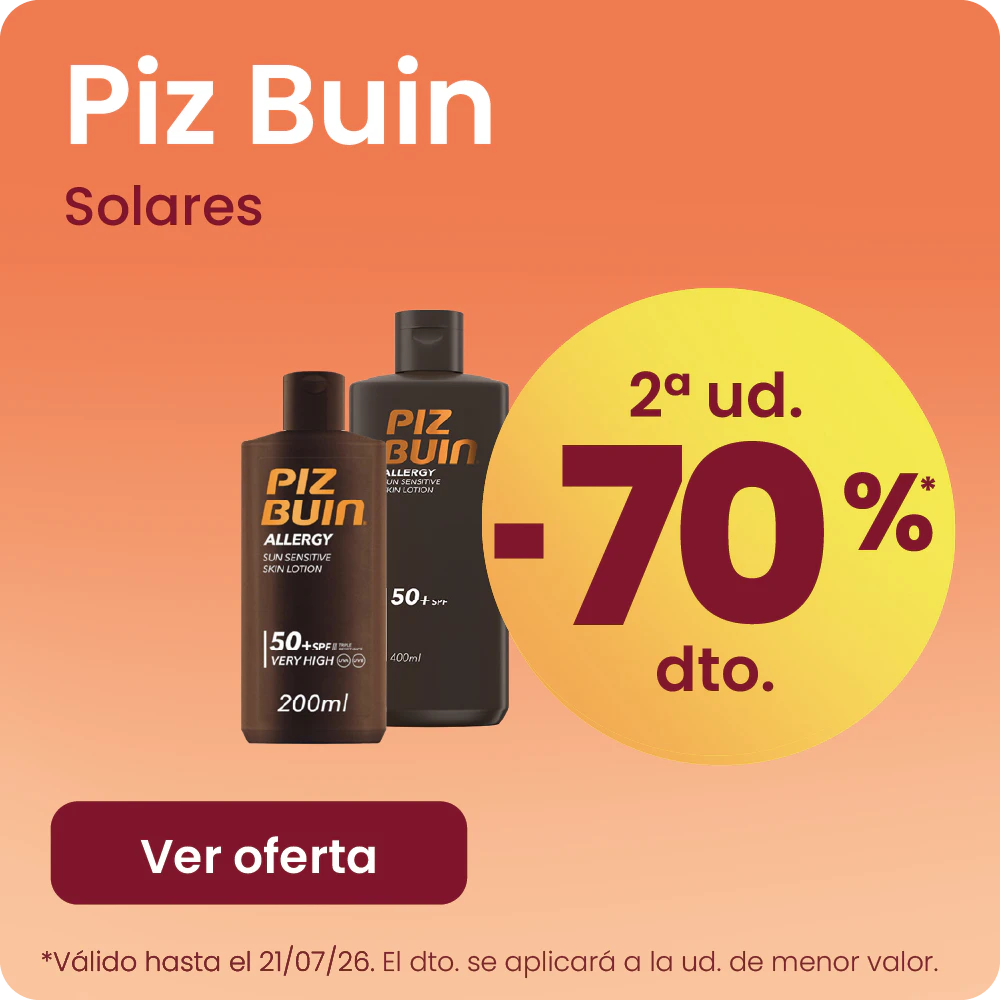 Piz Buin Solares Toda La Marca -70% la 2ª ud.
