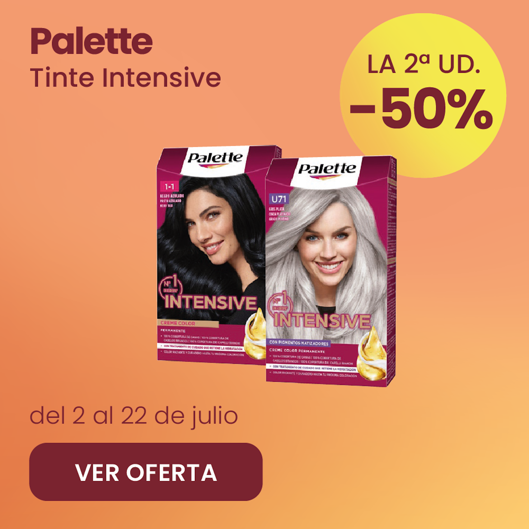 PALETTE TINTES INTENSIVE TODA LA GAMA -50% la 2ª ud.