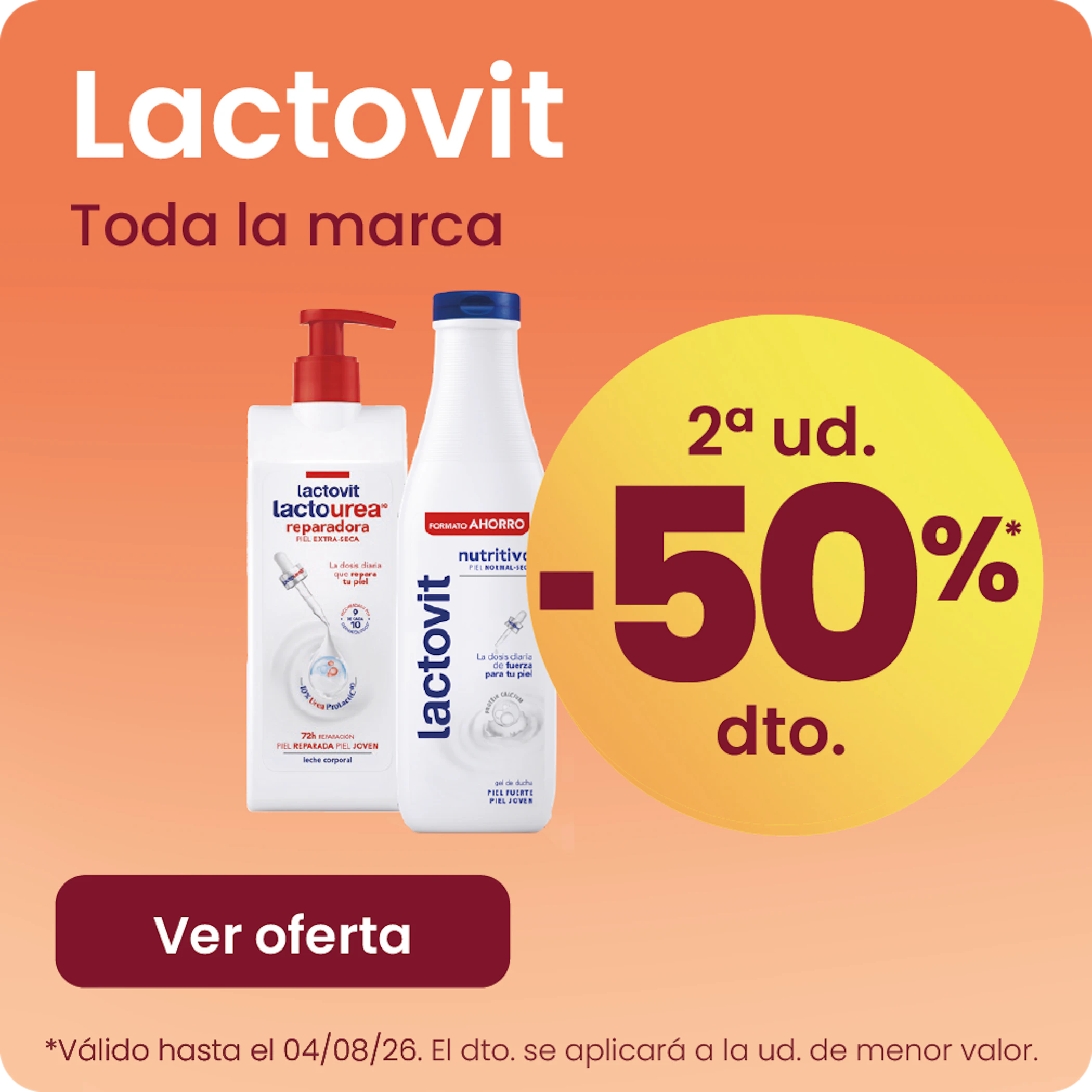 LACTOVIT TODA LA MARCA -50% la 2ª ud.