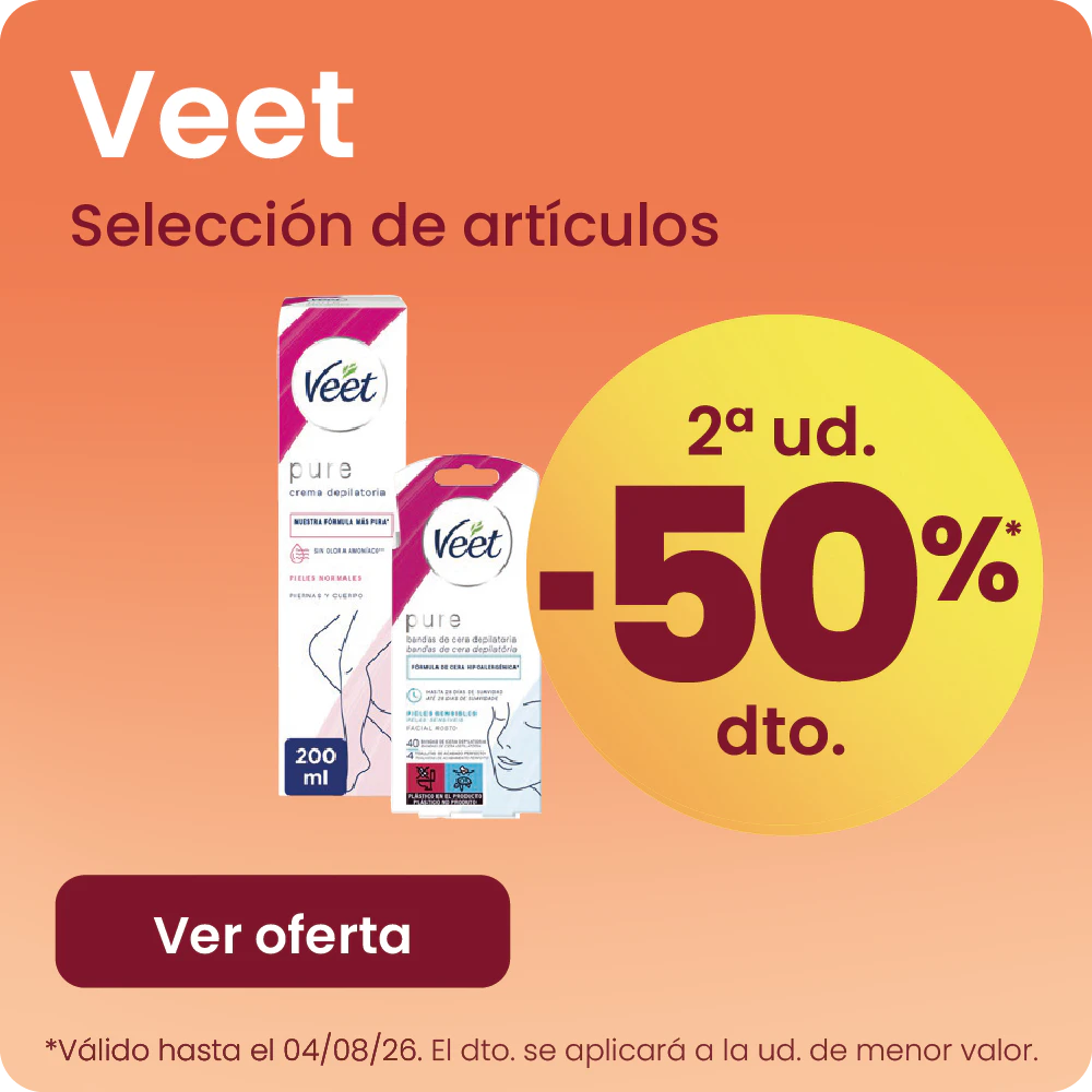 VEET CREMAS Y BANDAS DEPILATORIAS -50% la 2ª ud.