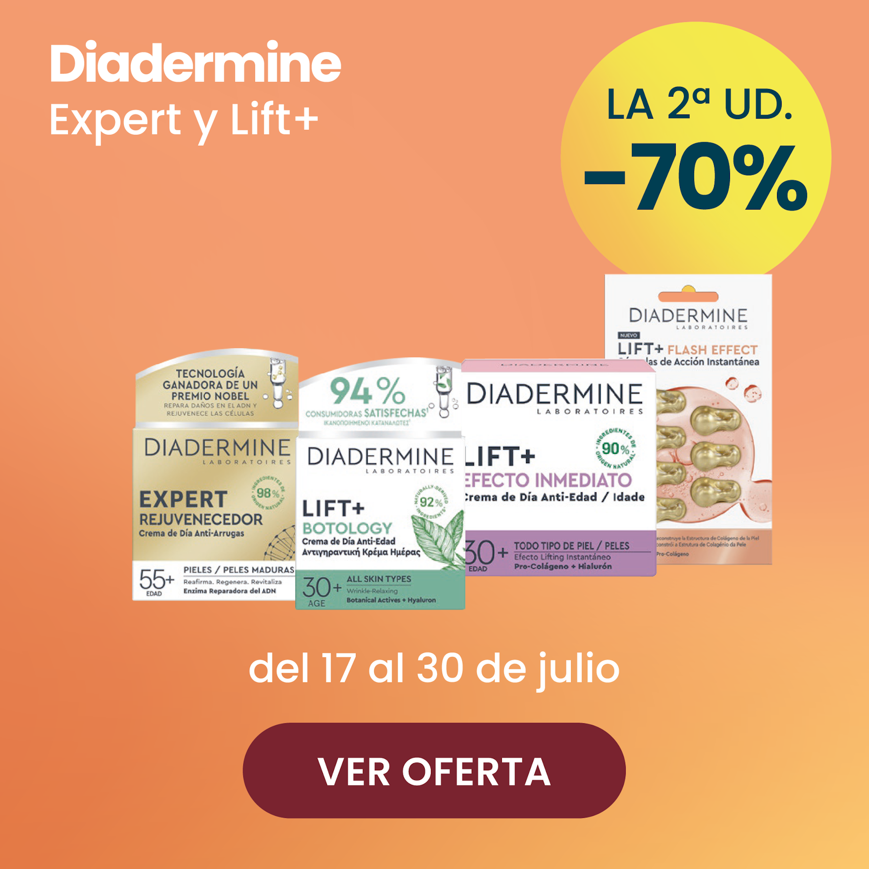 DIADERMINE EXPERT Y LIFT TODA LA GAMA -70% la 2ª ud.