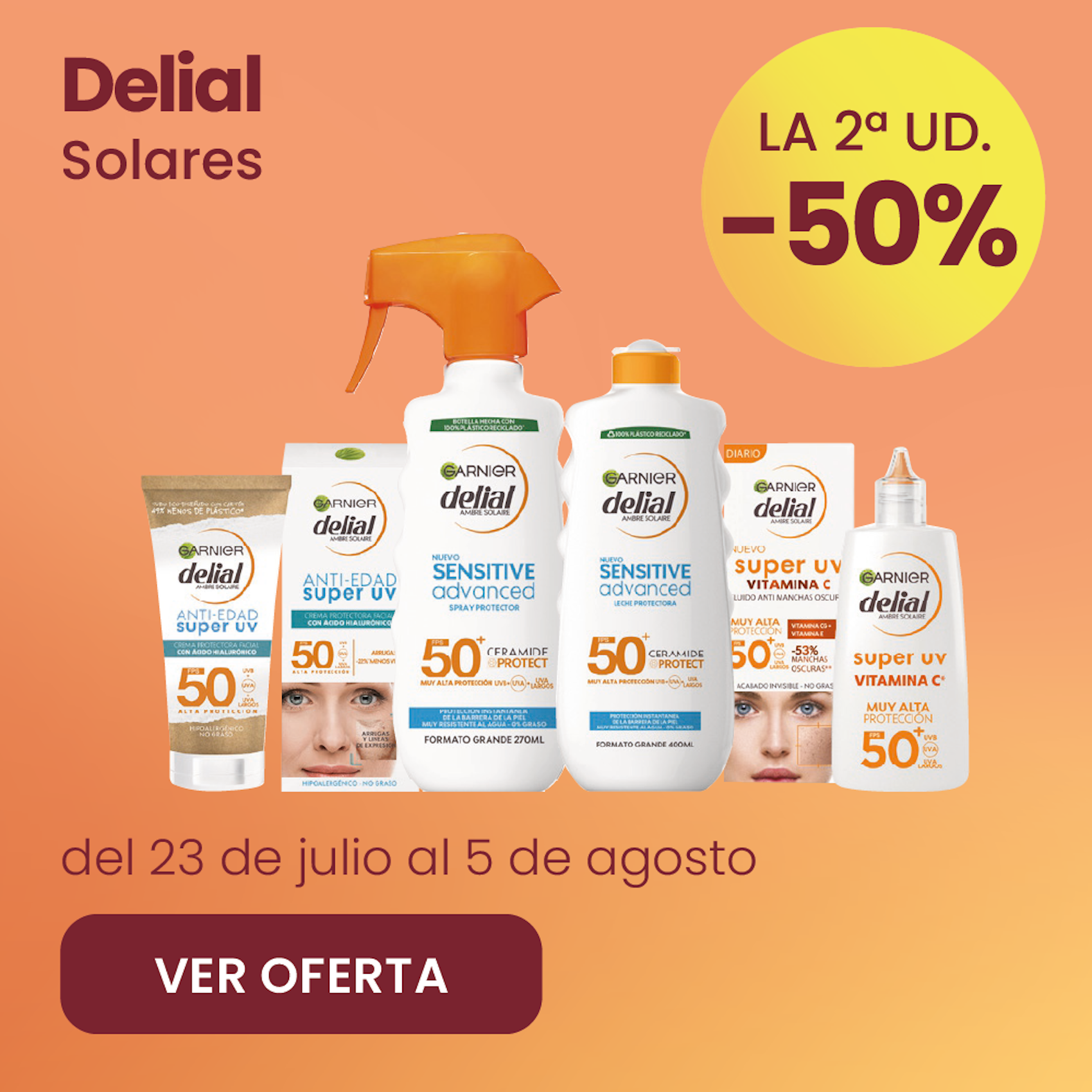 Delial Solares Toda La Marca -50% la 2ª ud.