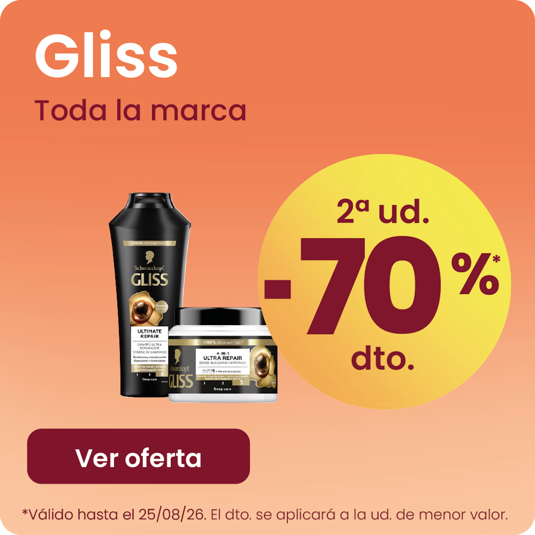 Gliss Toda La Marca -70% la 2ª ud.