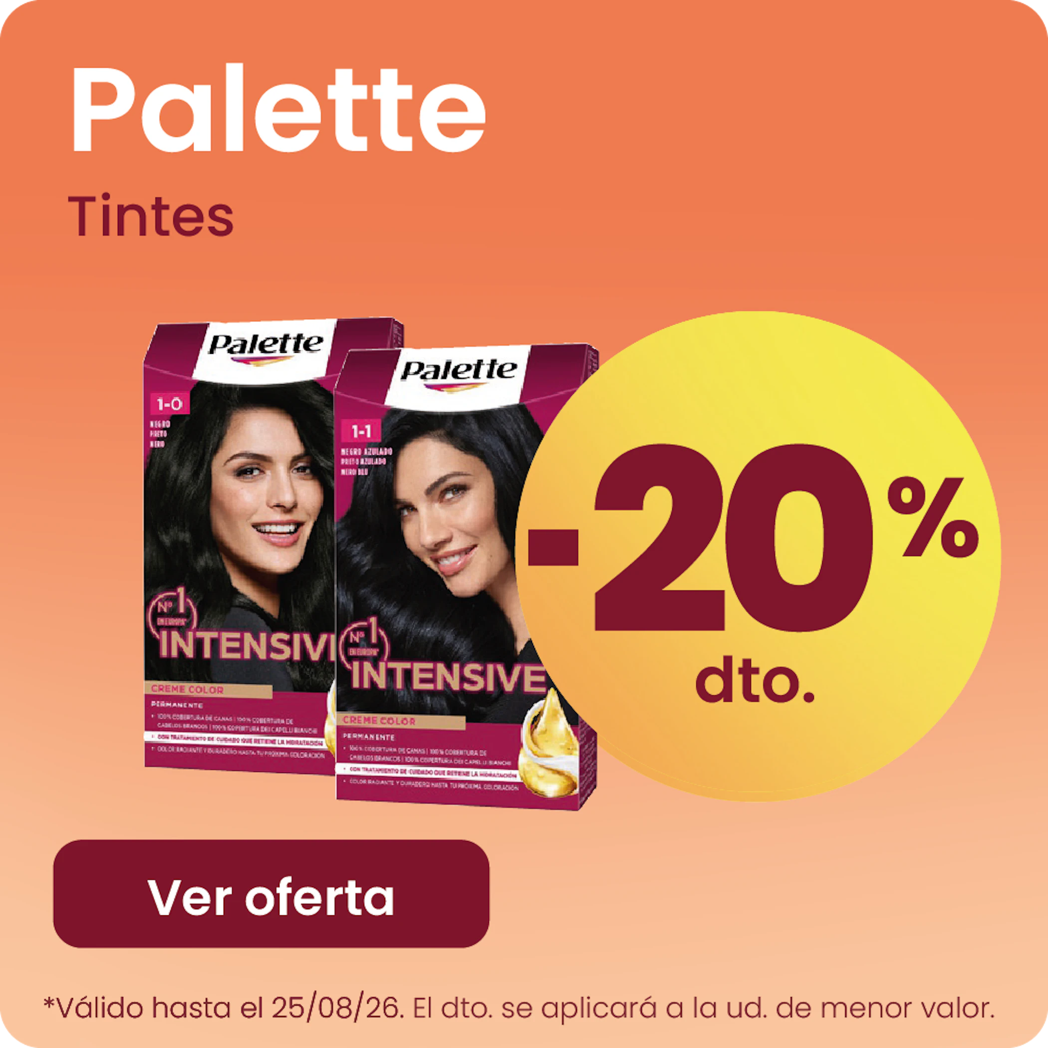 Palette Tintes Toda La Marca 20% más barato