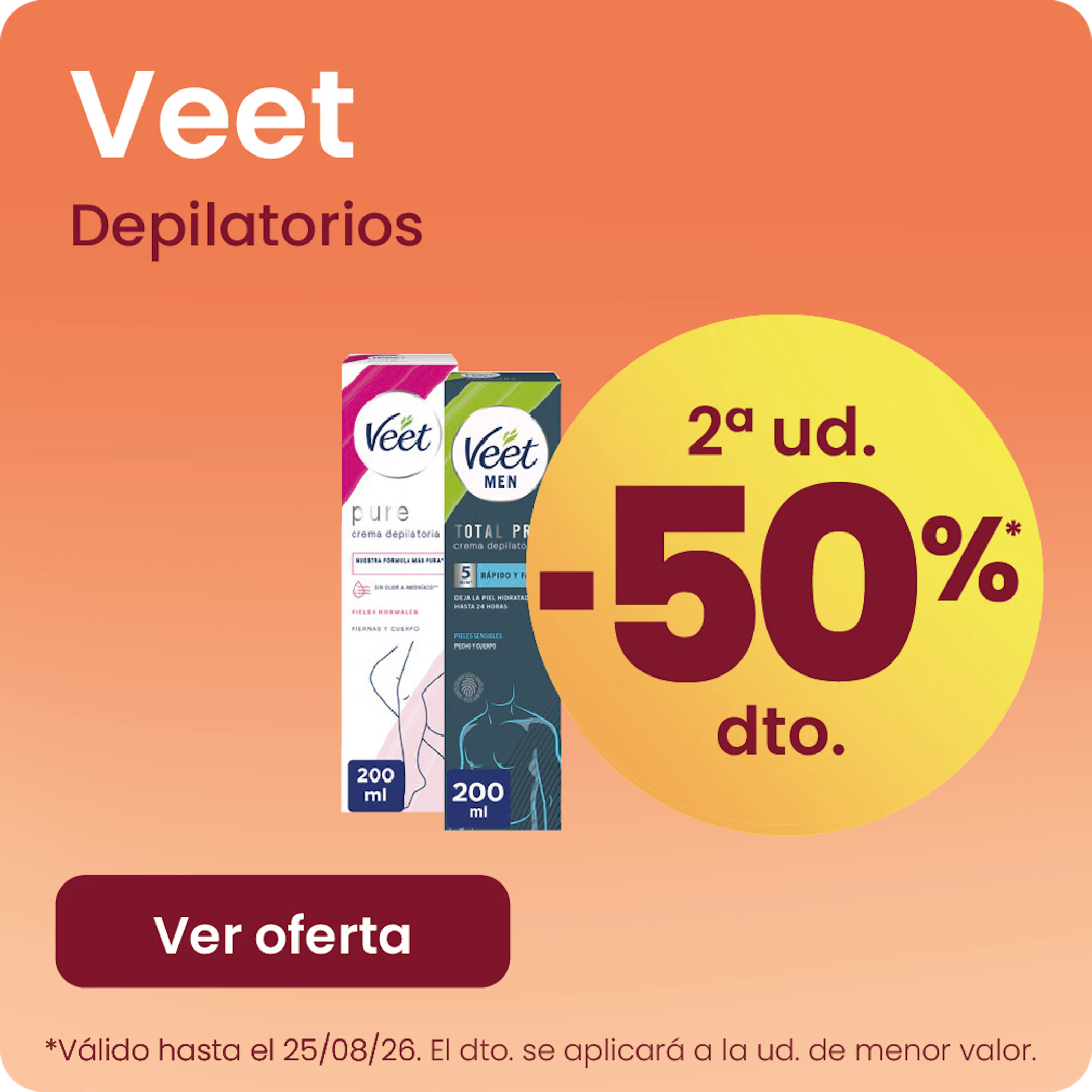 Veet Depilatorios Selección De Artículos -50% la 2ª ud.