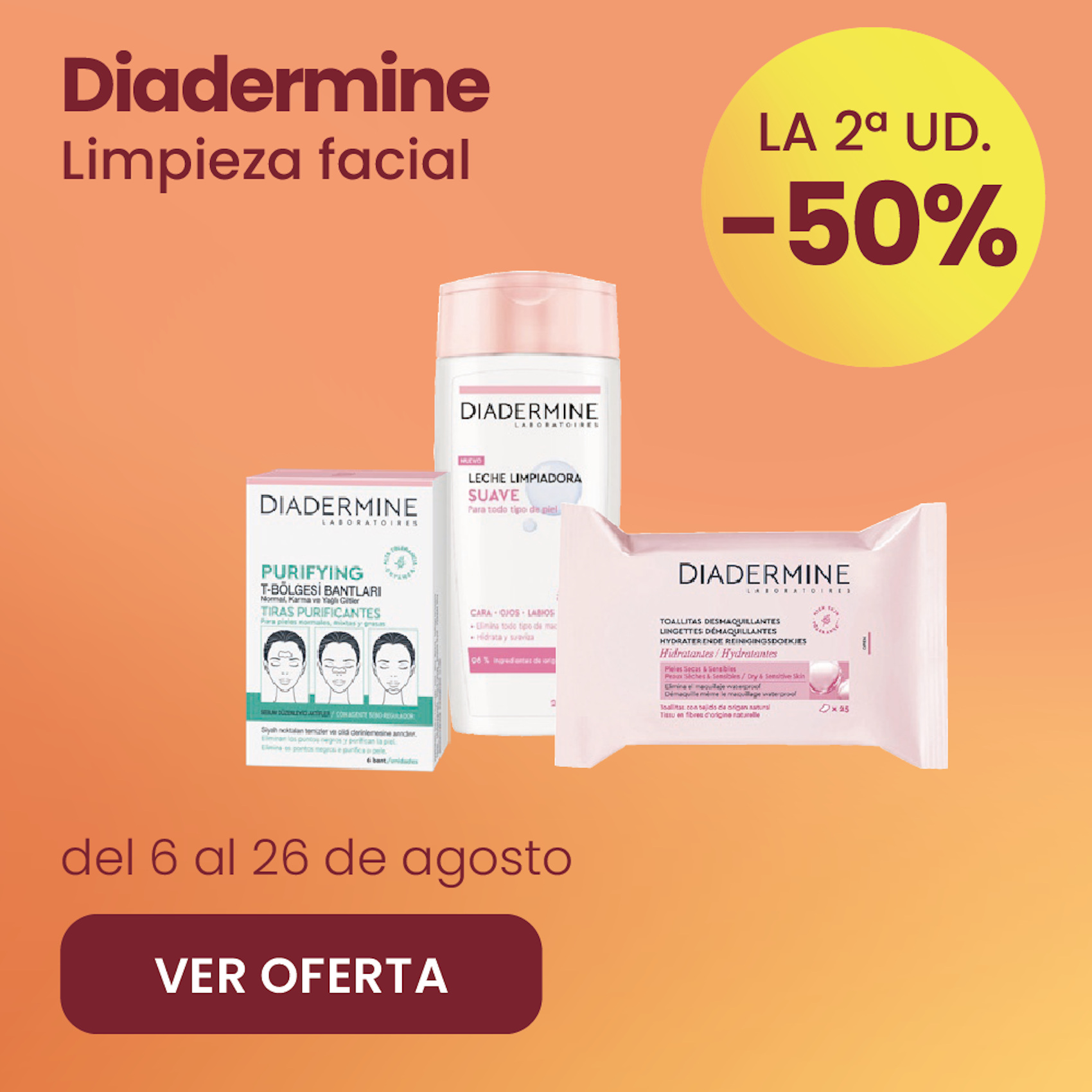 DIADERMINE LIMPIEZA FACIAL -50% la 2ª ud.