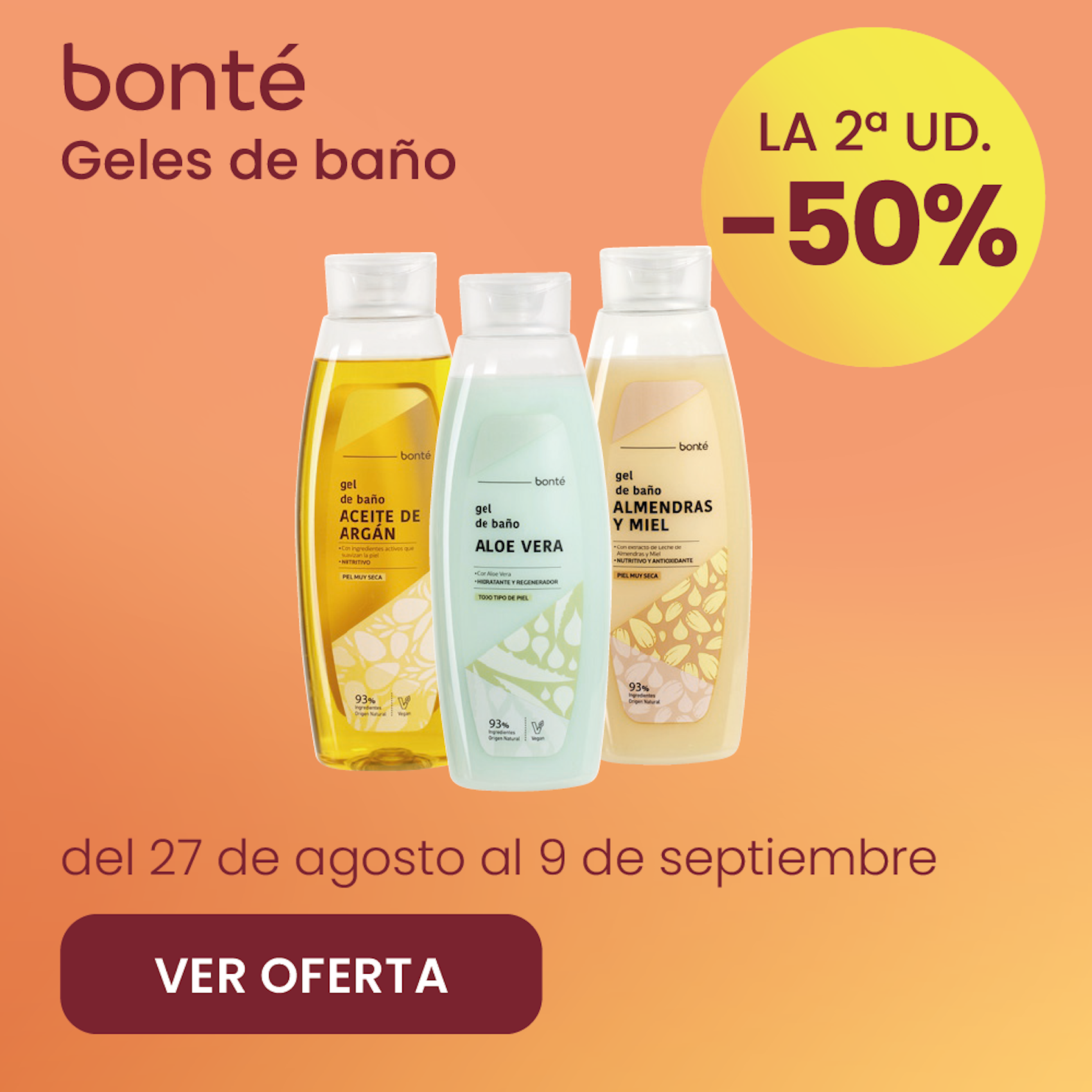 Bonté Geles De Baño -50% la 2ª ud.