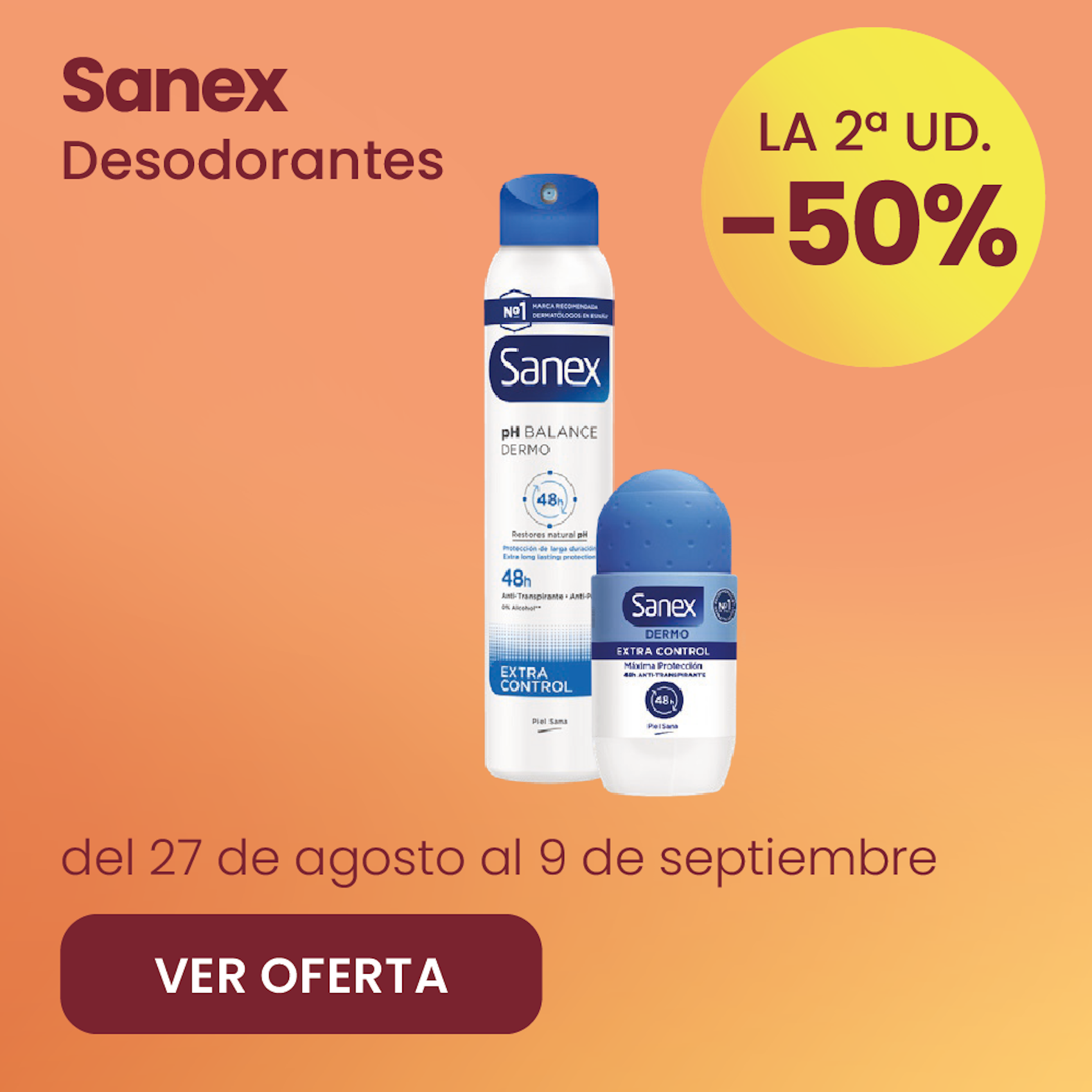 Sanex Desodorantes Toda La Gama -50% la 2ª ud.
