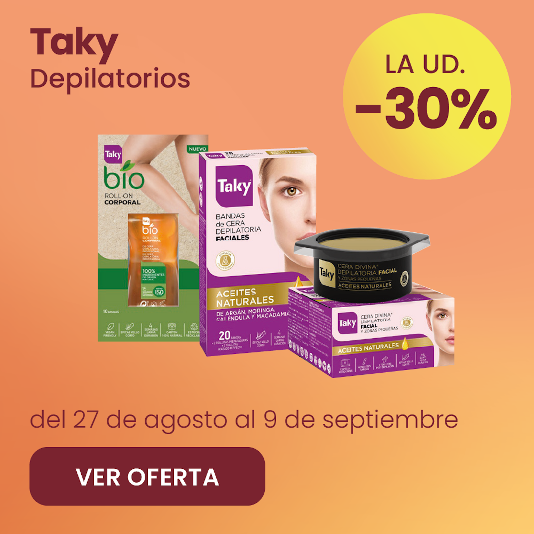 Taky Depilatorios Toda La Marca 30% más barato