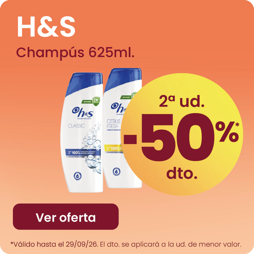 H&S Champús Toda La Gama -50% la 2ª ud.