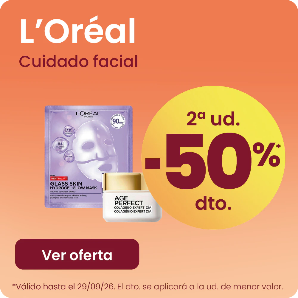 L'Oréal Cuidado Facial -50% la 2ª ud.