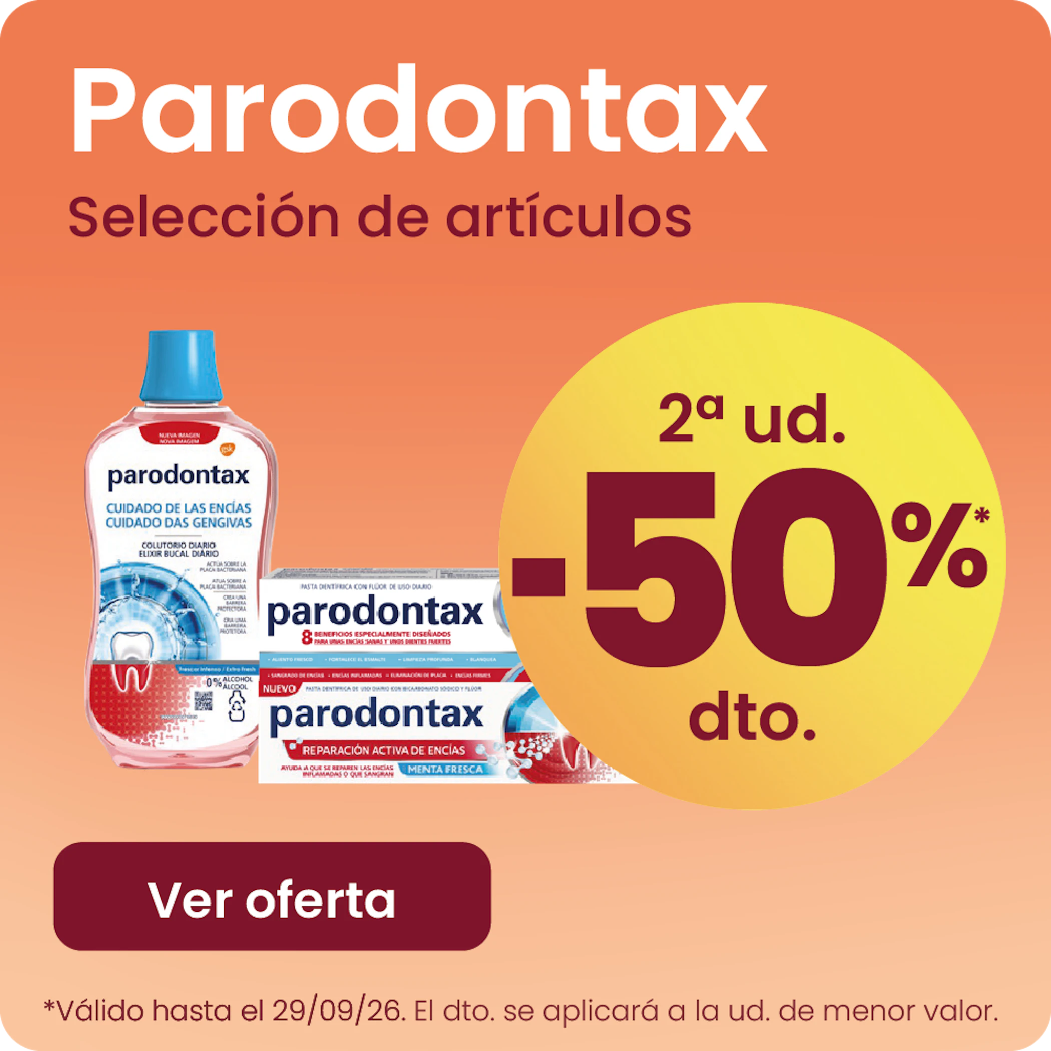 Parodontax Toda A Marca -50% na 2ª ud.
