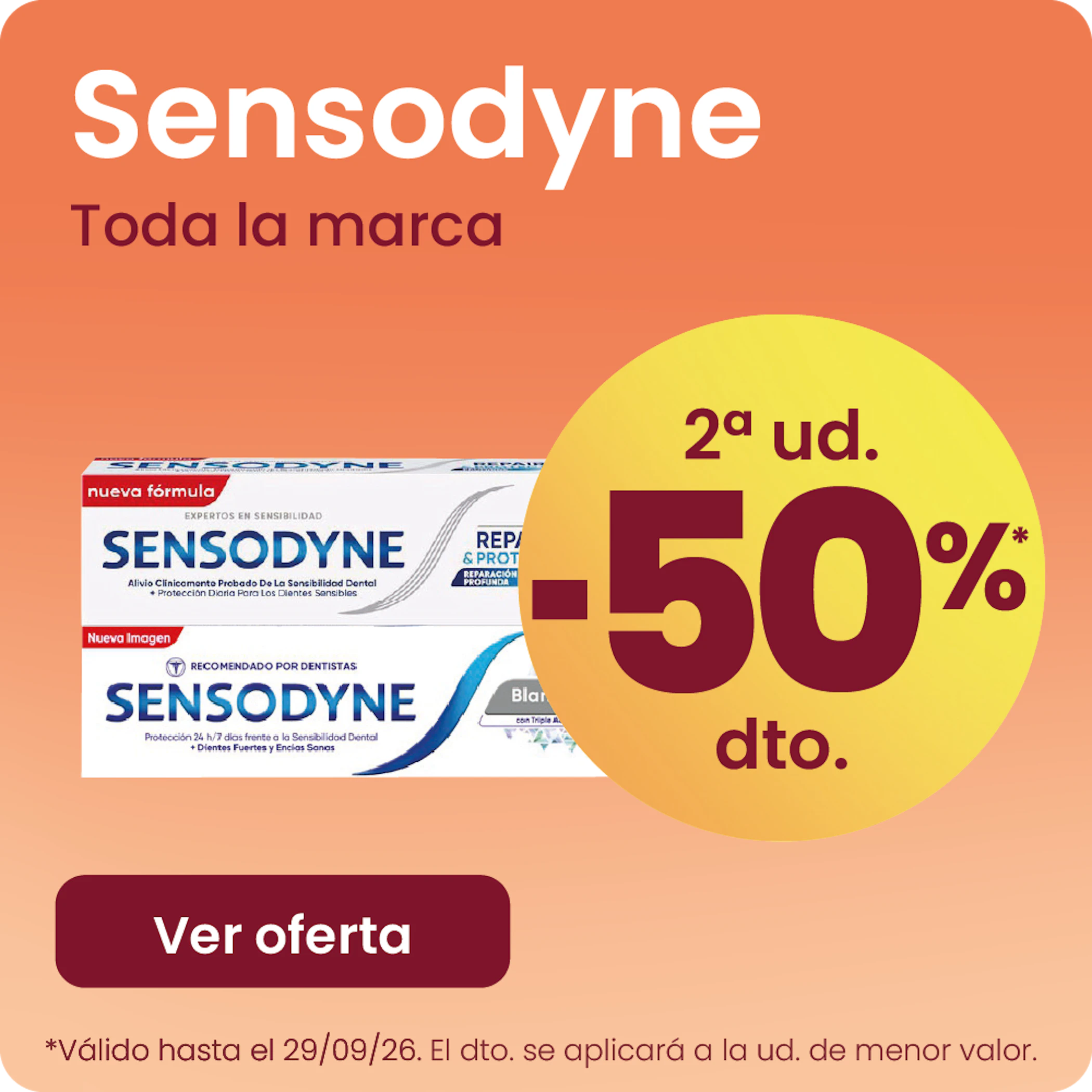 Sensodyne Toda A Marca -50% na 2ª ud.