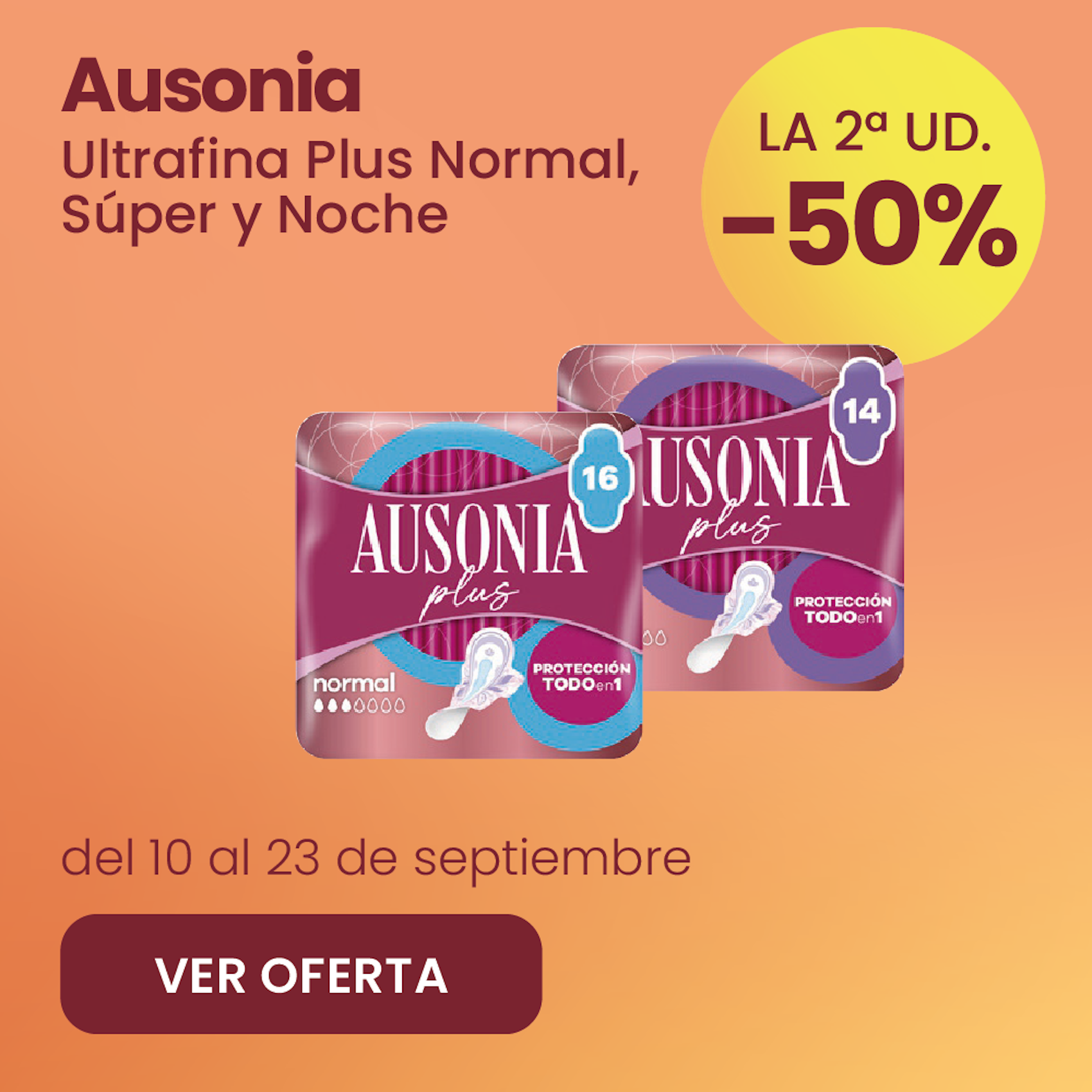 AUSONIA ULTRAFINA DÍA Y NOCHE -50% la 2ª ud.