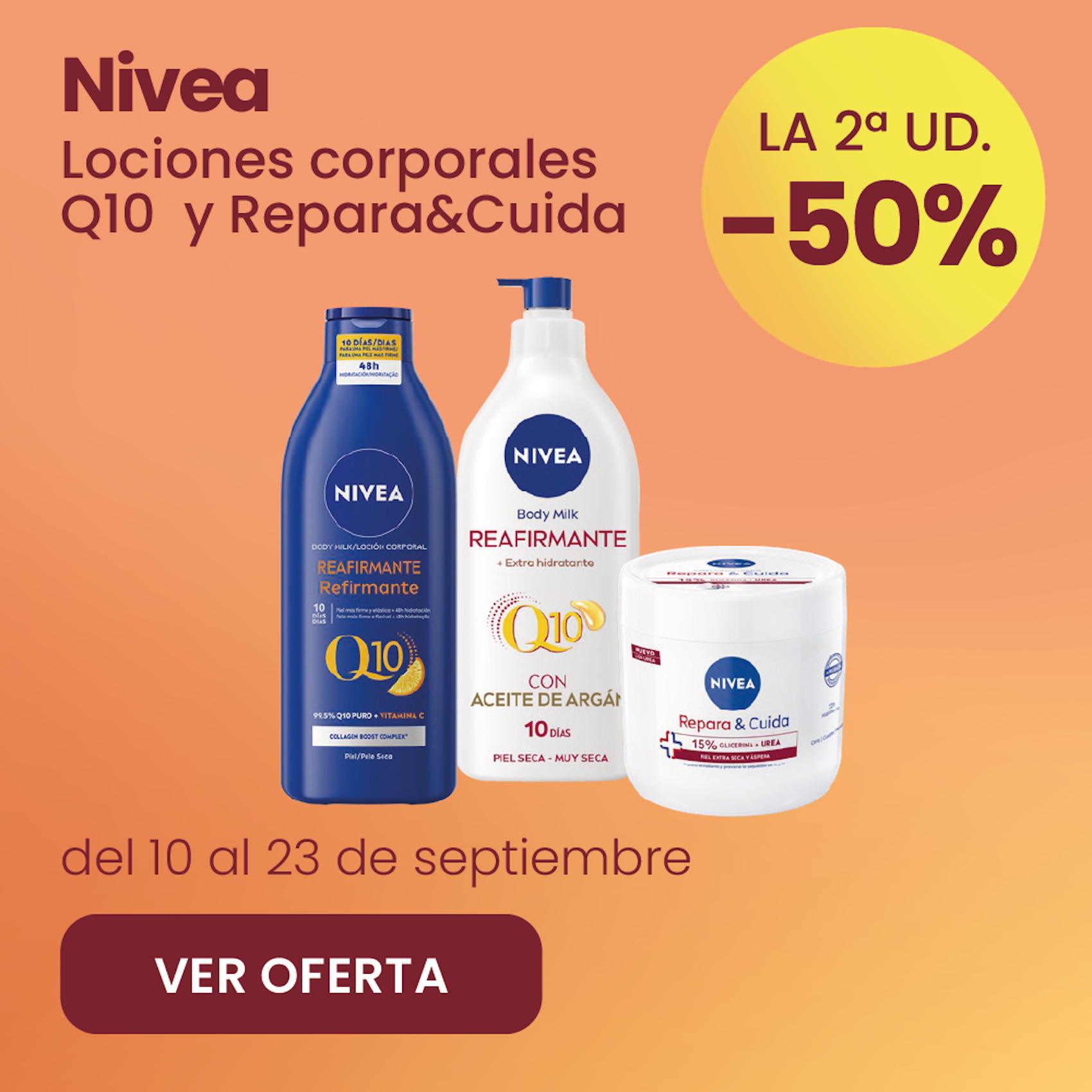 NIVEA LOCIONES CORPORALES TODA LA GAMA -50% la 2ª ud.