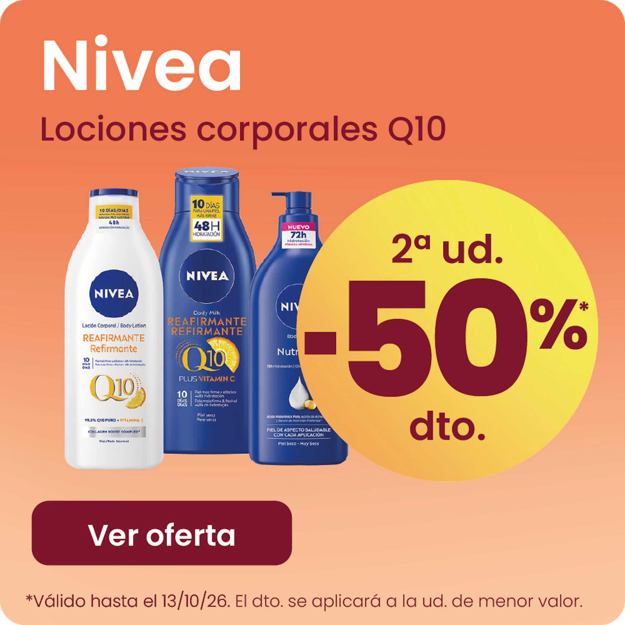 NIVEA LOCIONES CORPORALES -50% la 2ª ud.