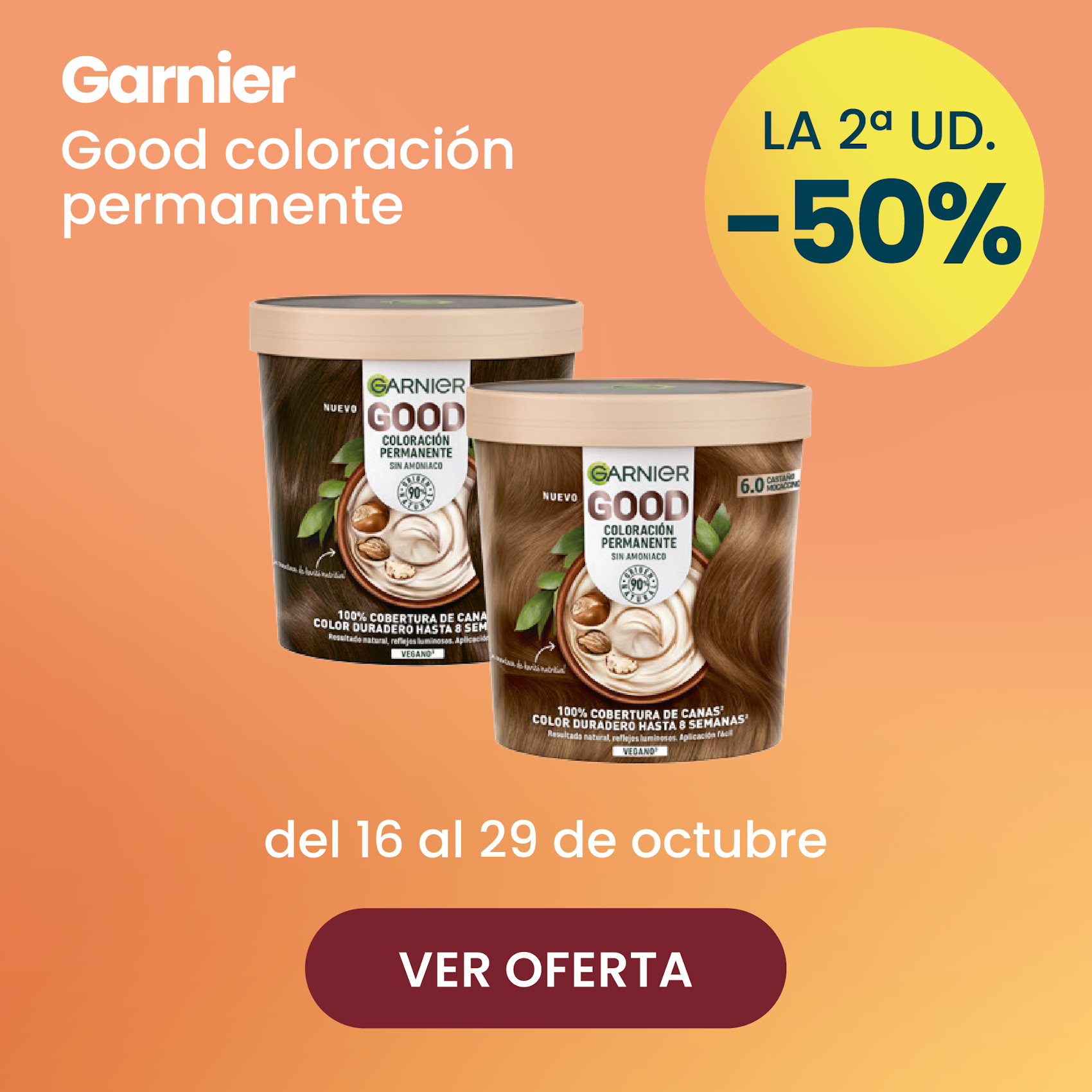 GARNIER GOOD COLORACIÓN PERMANENTE TODA LA GAMA -50% la 2ª ud.