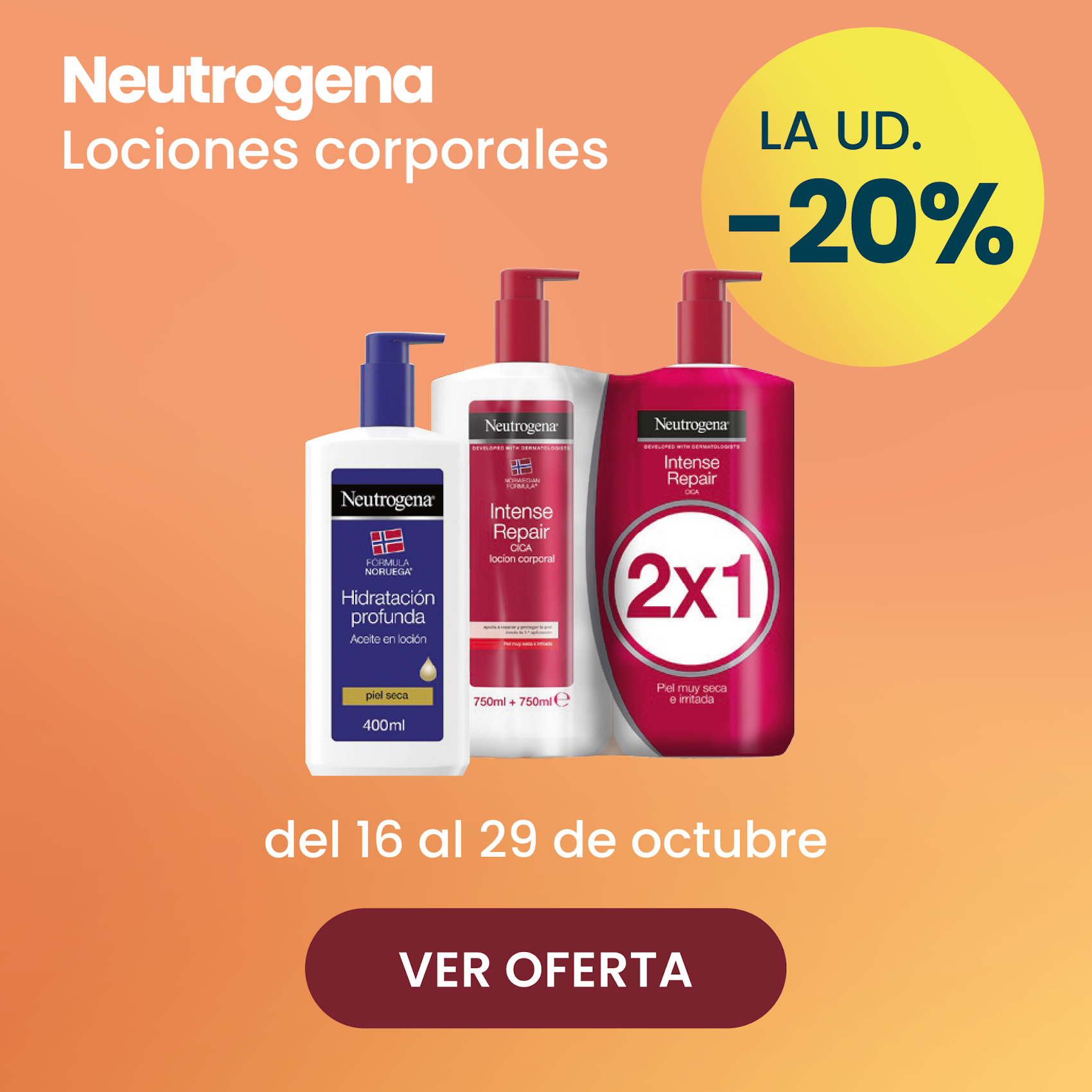 NEUTROGENA LOCIONES CORPORALES TODA LA GAMA 20% más barato