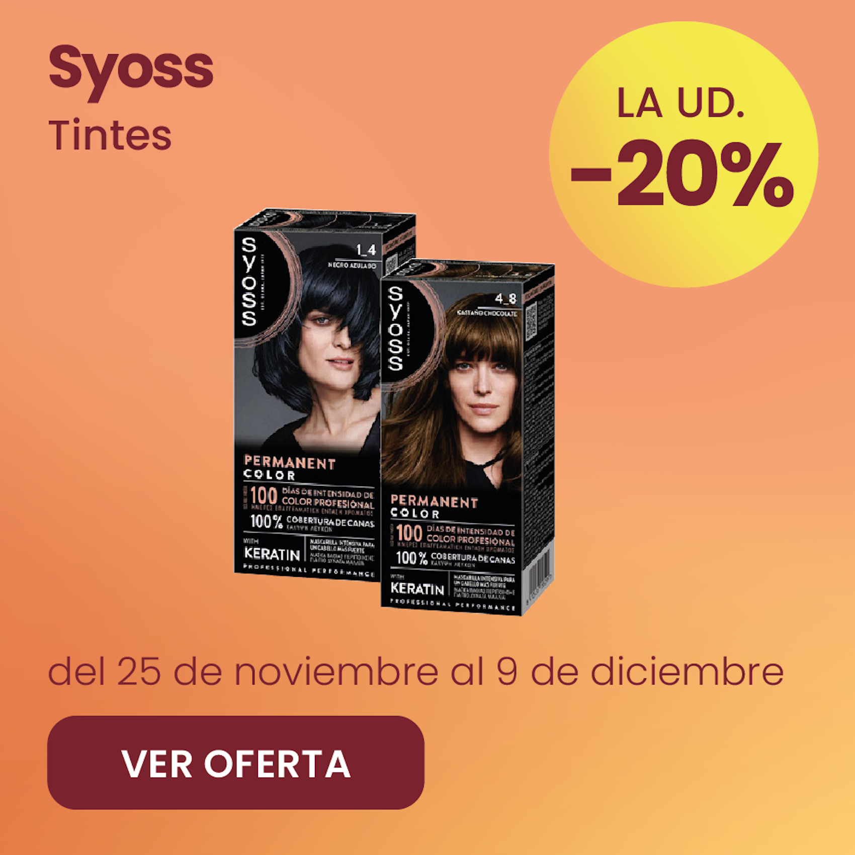 Syoss Colorações Toda a Gama 20% mais barato