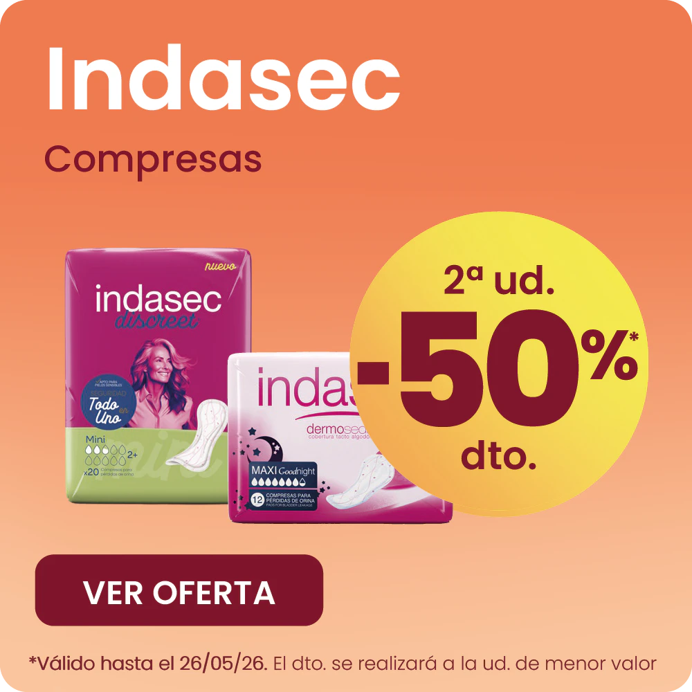 INDASEC COMPRESAS TODA LA GAMA -50% la 2ª ud.