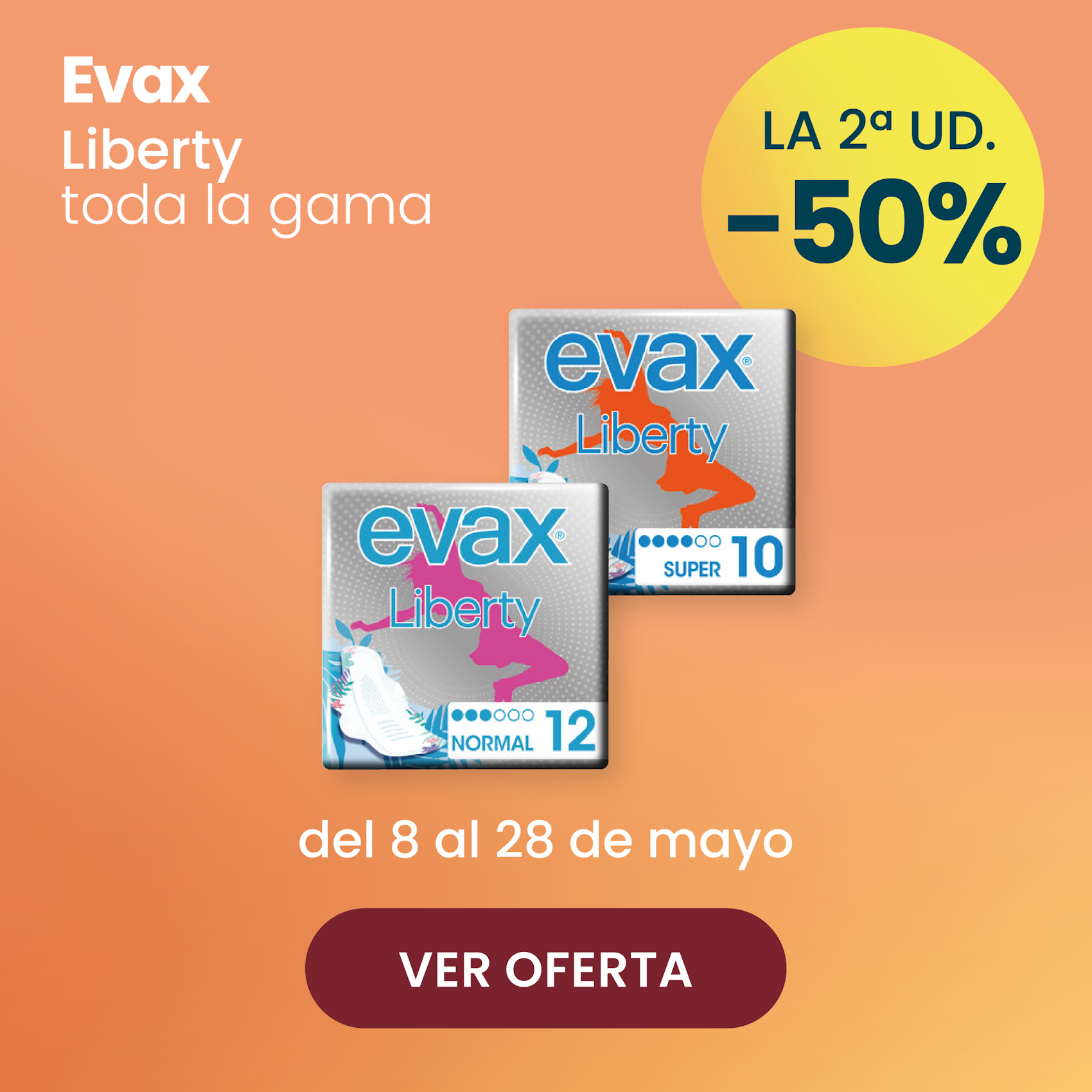 EVAX LIBERTY TODA LA GAMA -50% la 2ª ud.