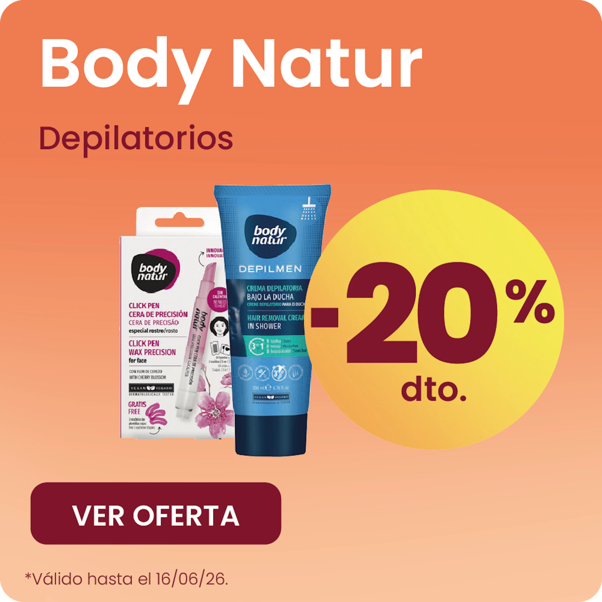 Body Natur Depilatorios Toda La Marca 20% más barato