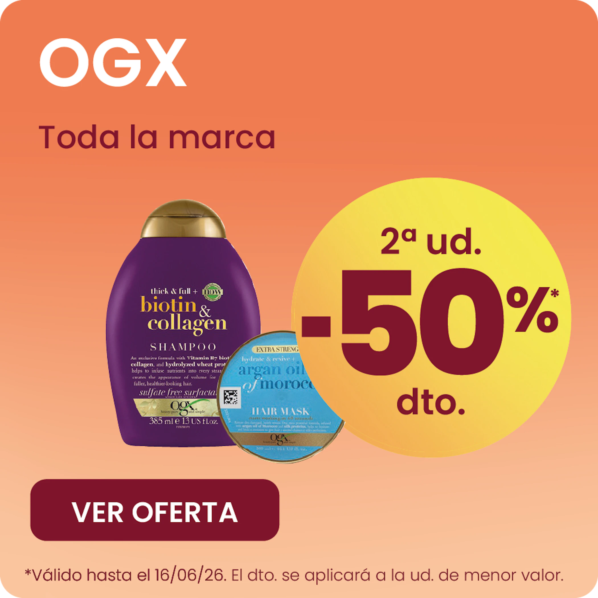 OGX Toda A Marca -50% na 2ª ud.