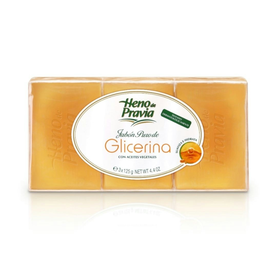 Jabón de manos HENO DE PRAVIA glicerina pura pack 3x125 gr