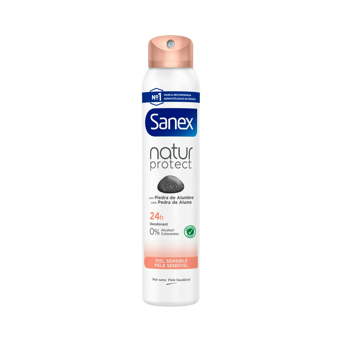 Desodorante spray Sanex Natur Protect piel sensible 24h con piedra de alumbre 200ml