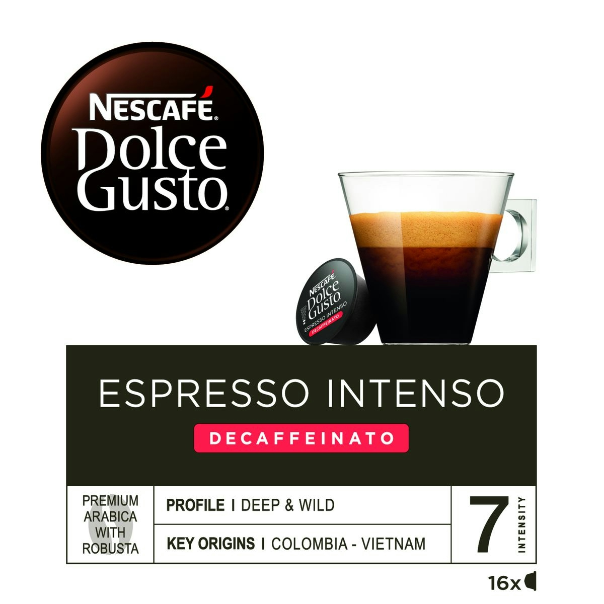 Café espresso DOLCE GUSTO descafeinado 16 cápsulas caja 112 gr