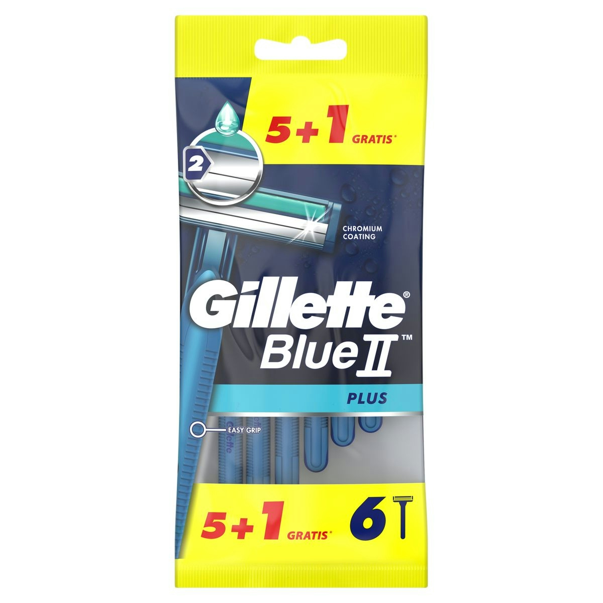 Maquinilla de afeitar GILLETTE Blue II plus desechable 5+1 uds