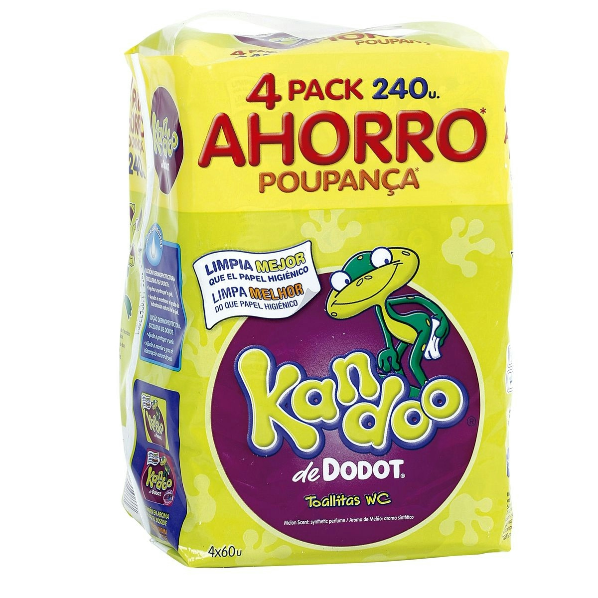 Toallitas wc recambio KANDOO aroma melón pack 240 uds