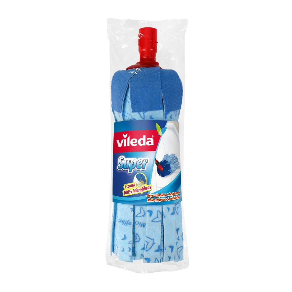 Fregona super VILEDA 100 % microfibra azul recambio paquete 1 ud