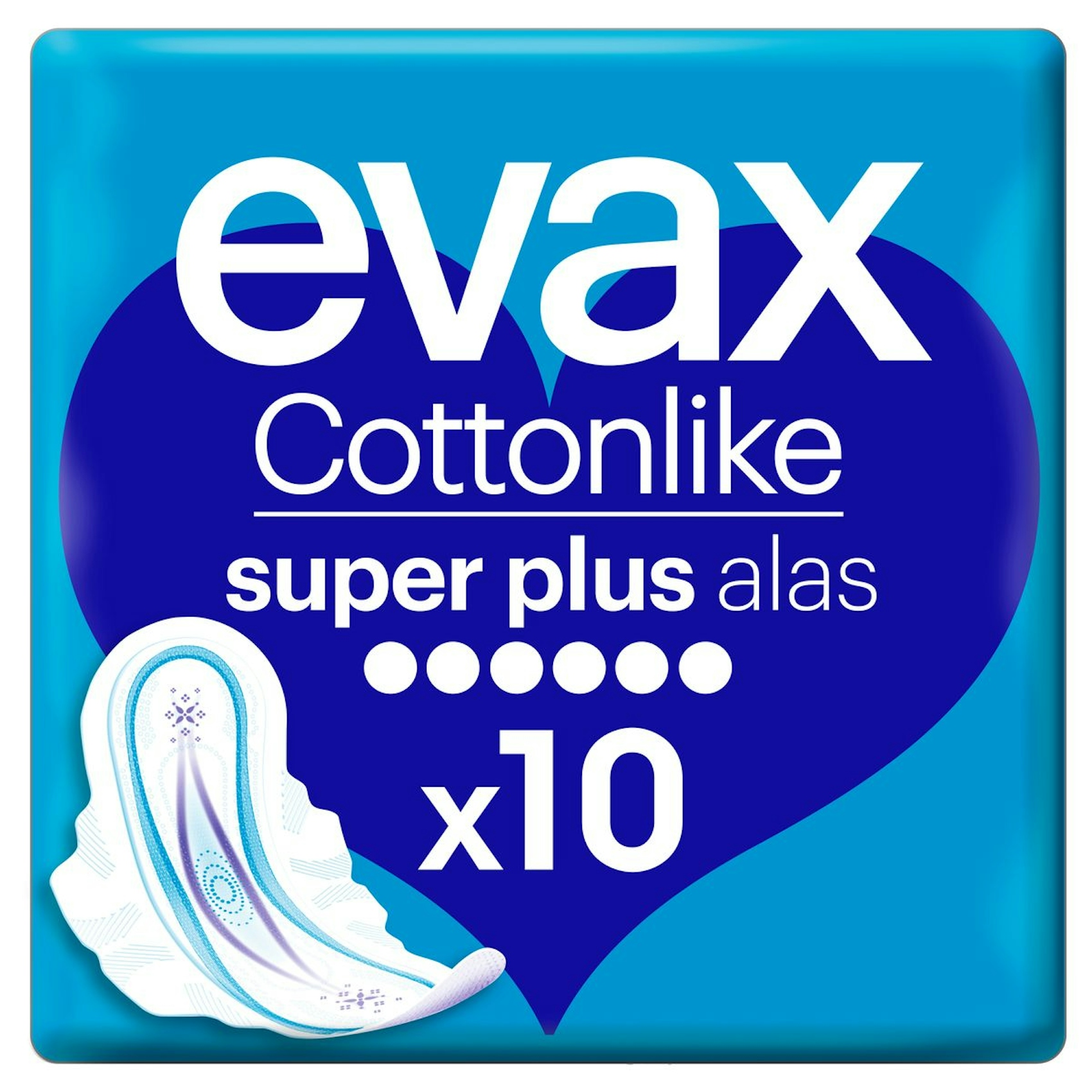 Compresa super plus EVAX con alas bolsa 10 uds