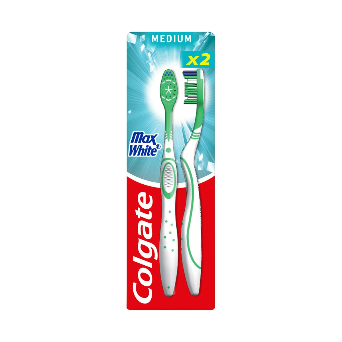 Cepillo de dientes blanqueador Colgate MaxWhite medio, 2uds