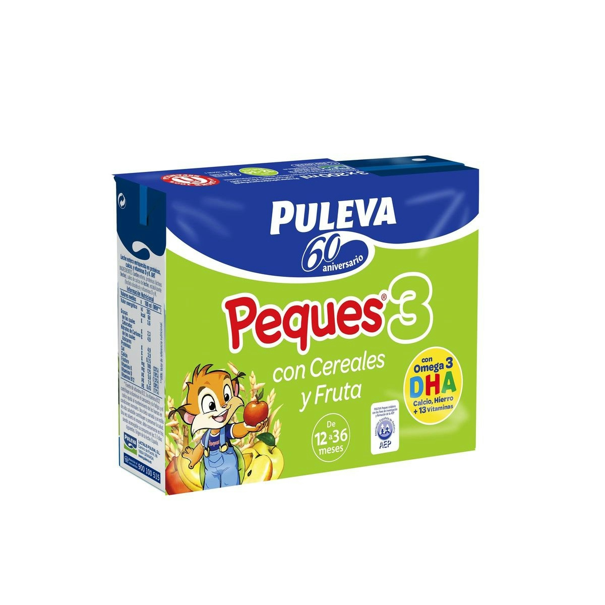 Leche crecimiento PULEVA Peques cereales y frutas con omega 3 pack 3x200 ml