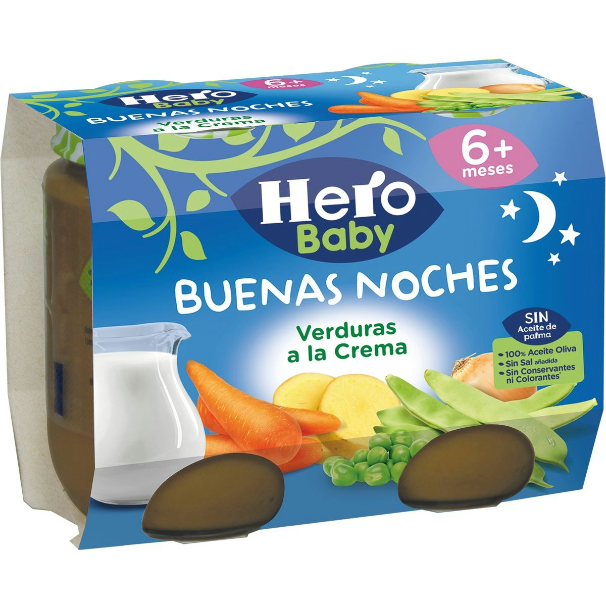 Tarrito buenas noches verduras a la crema hero 2x190 gr