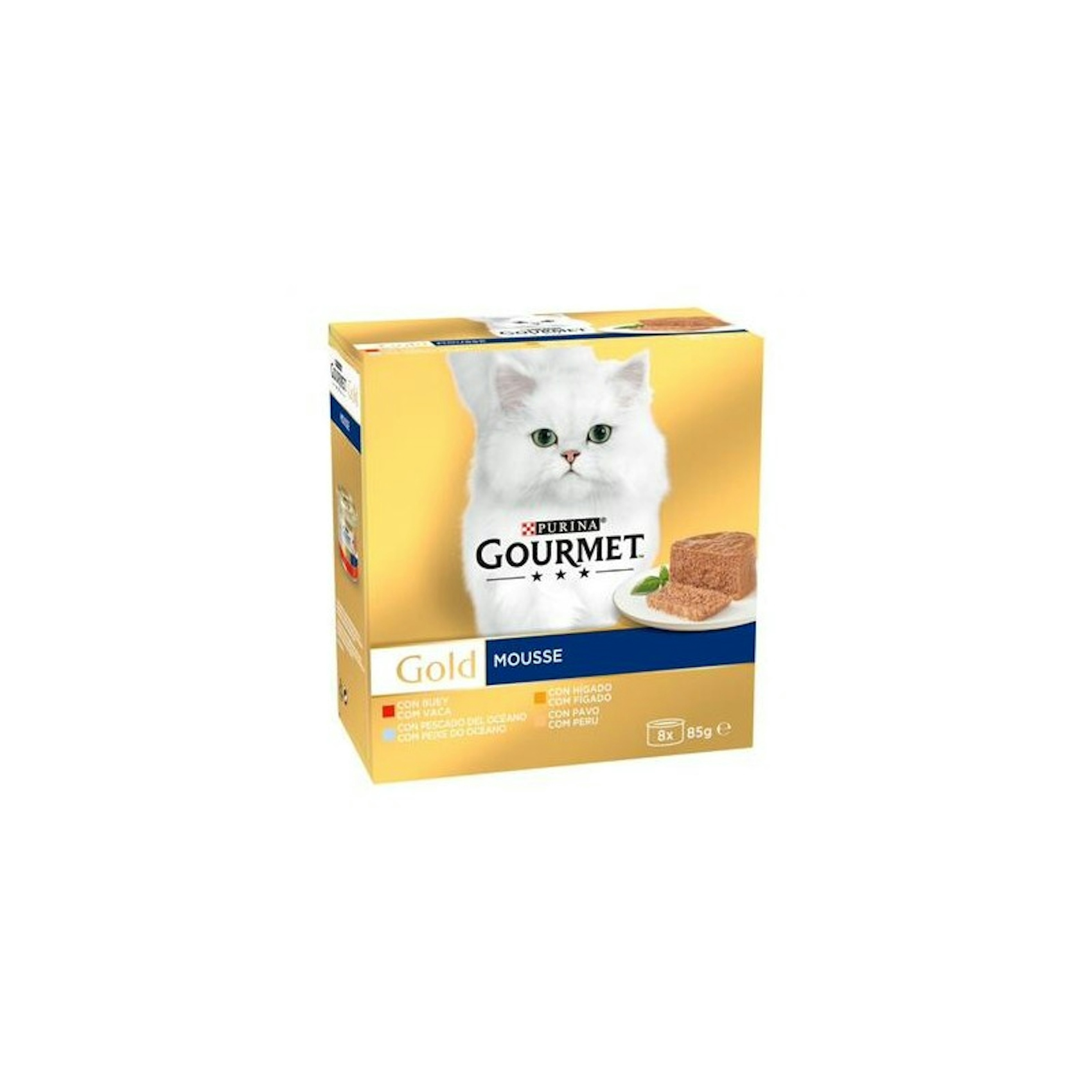 Mousse para gatos GOURMET GOLD caja 8x85 gr 0