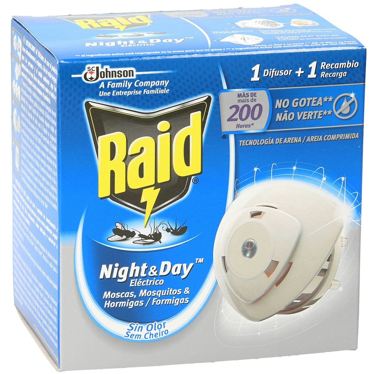 Insecticida mosquito aparato + recambio RAID 1 ud