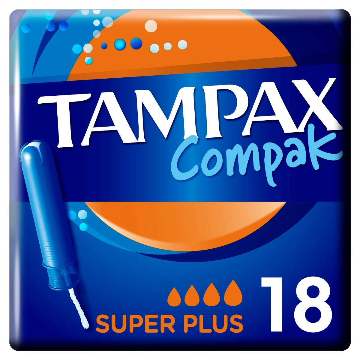 Tampón super TAMPAX compak plus 18 uds