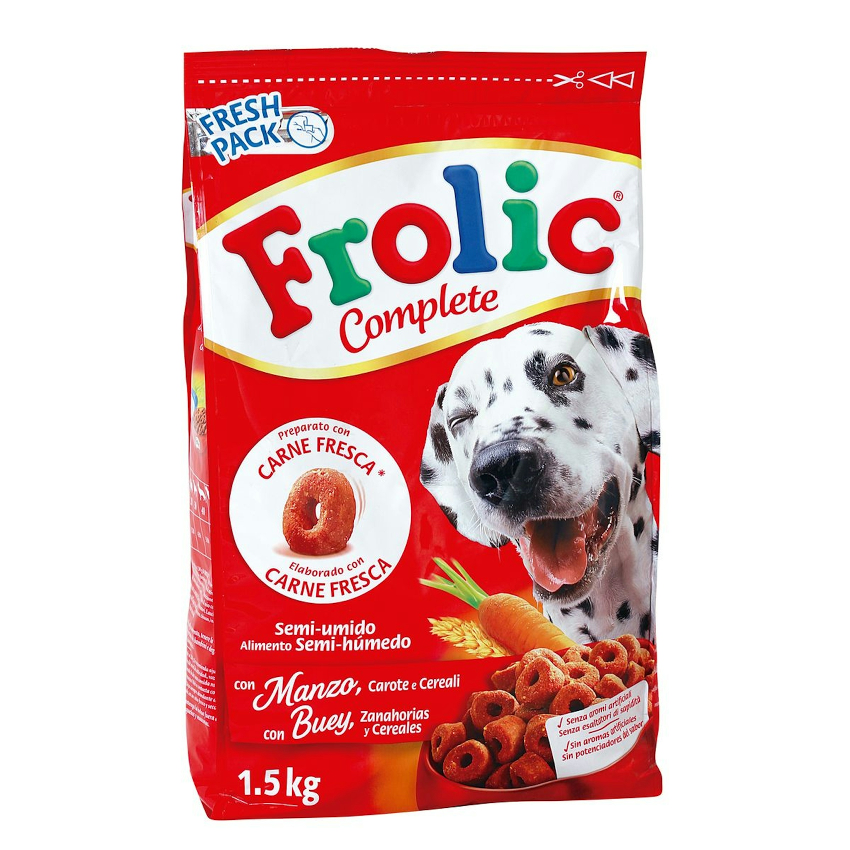 Alimento para perros buey y verduras FROLIC 1,5 kg