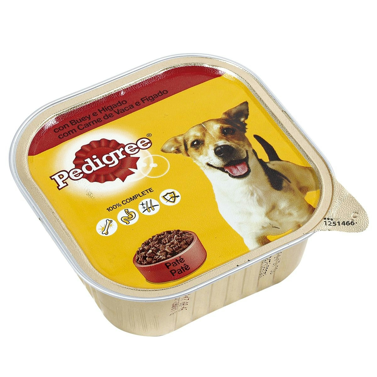 Paté para perros mini PEDIGREE con buey e hígado tarrina 300 gr