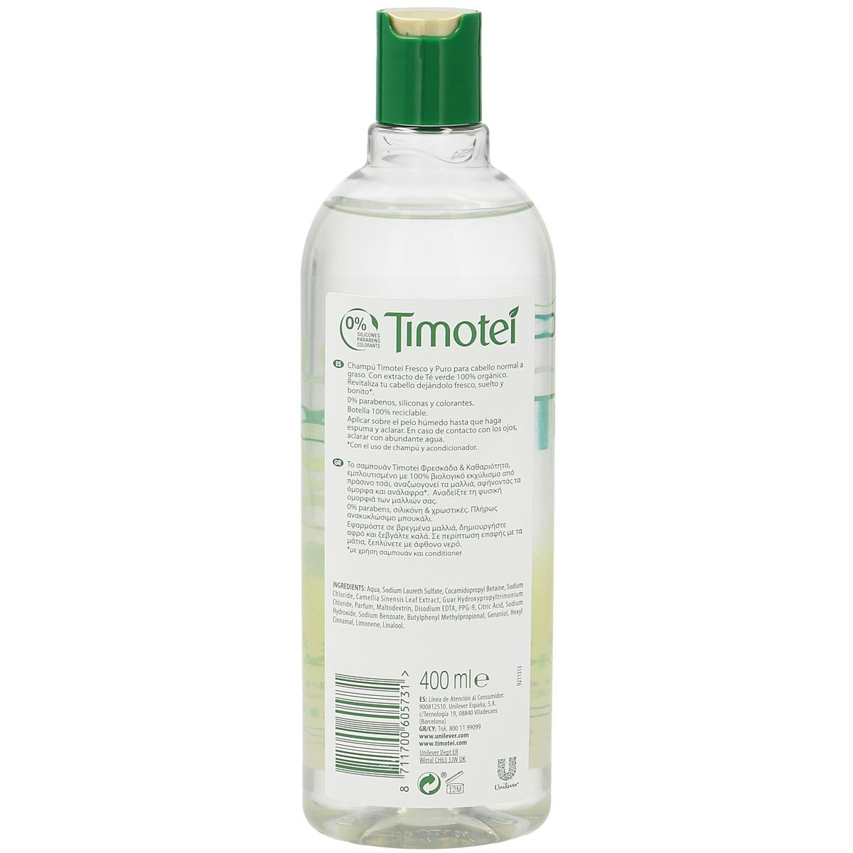 Champú fresco puro TIMOTEI 400 ml