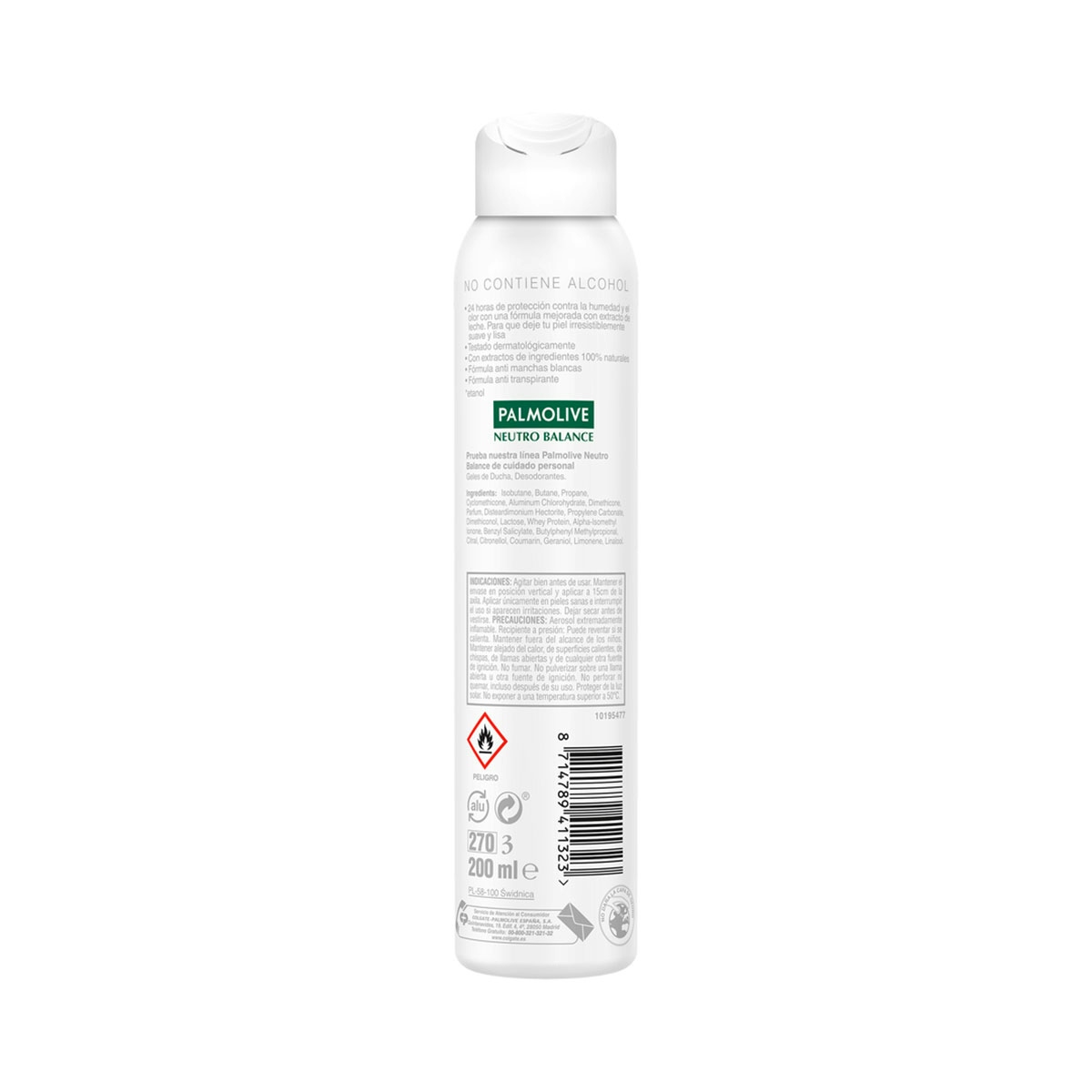 Desodorante spray Palmolive NB Tacto Puro 24h antimanchas blancas 200ml
