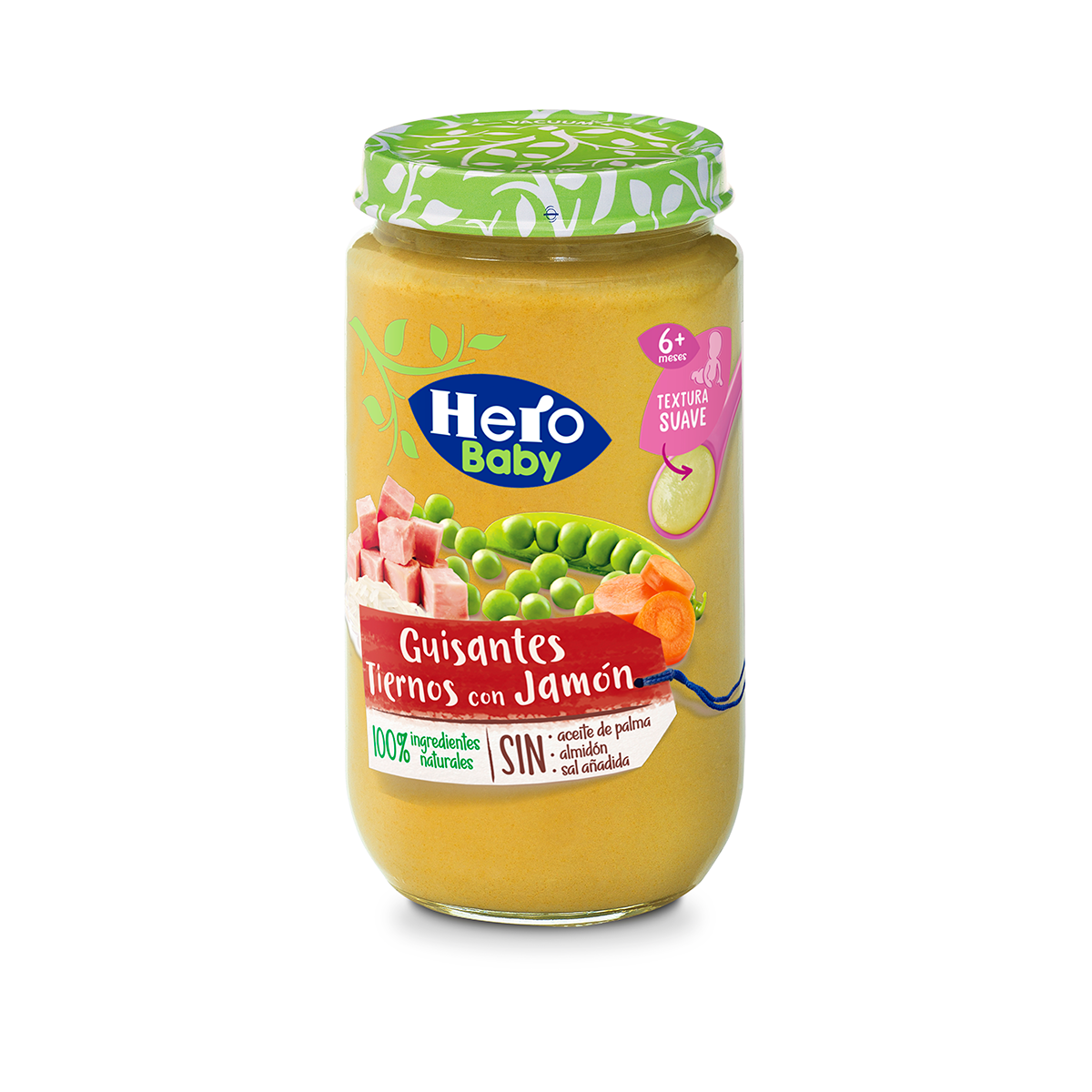 Imagen de Tarrito Guisantes Con Jamón Hero Baby 235 Gr