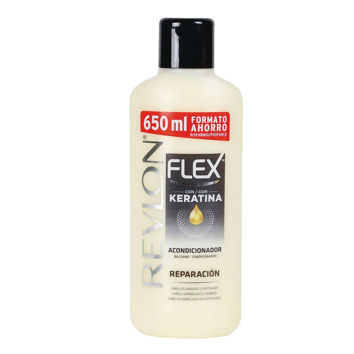 Crema suavizante FLEX con keratina cabello seco o dañado 650 ml