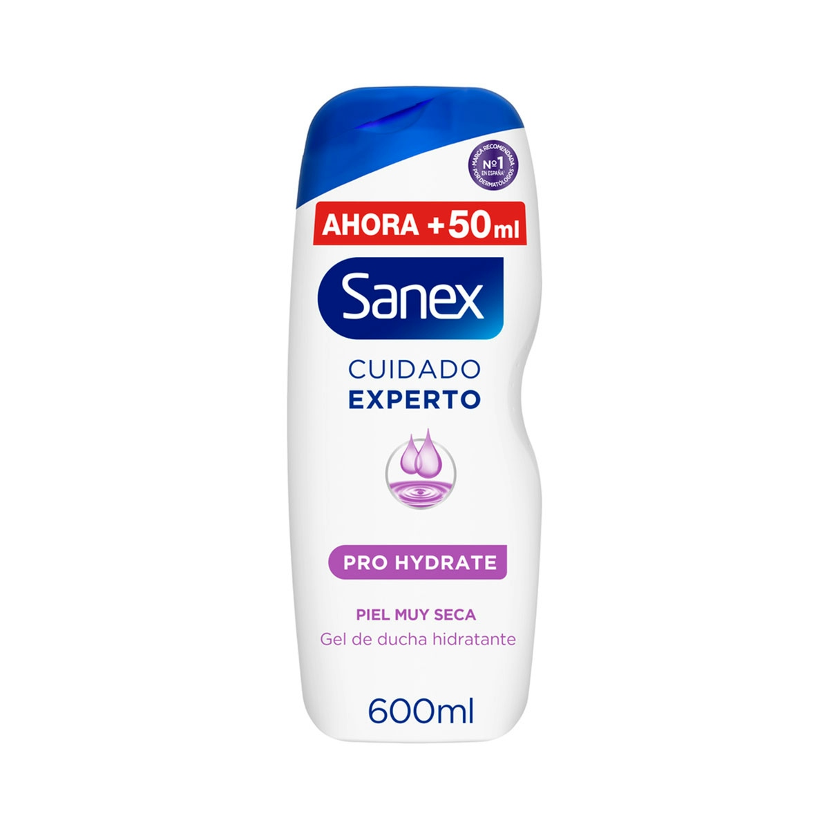 Gel de ducha o baño hidratante Sanex Cuidado Experto Pro Hydrate piel muy seca 600ml
